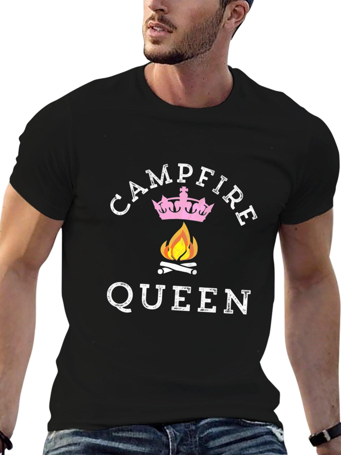 Campfire Queen Graphic T-Shirt - Black