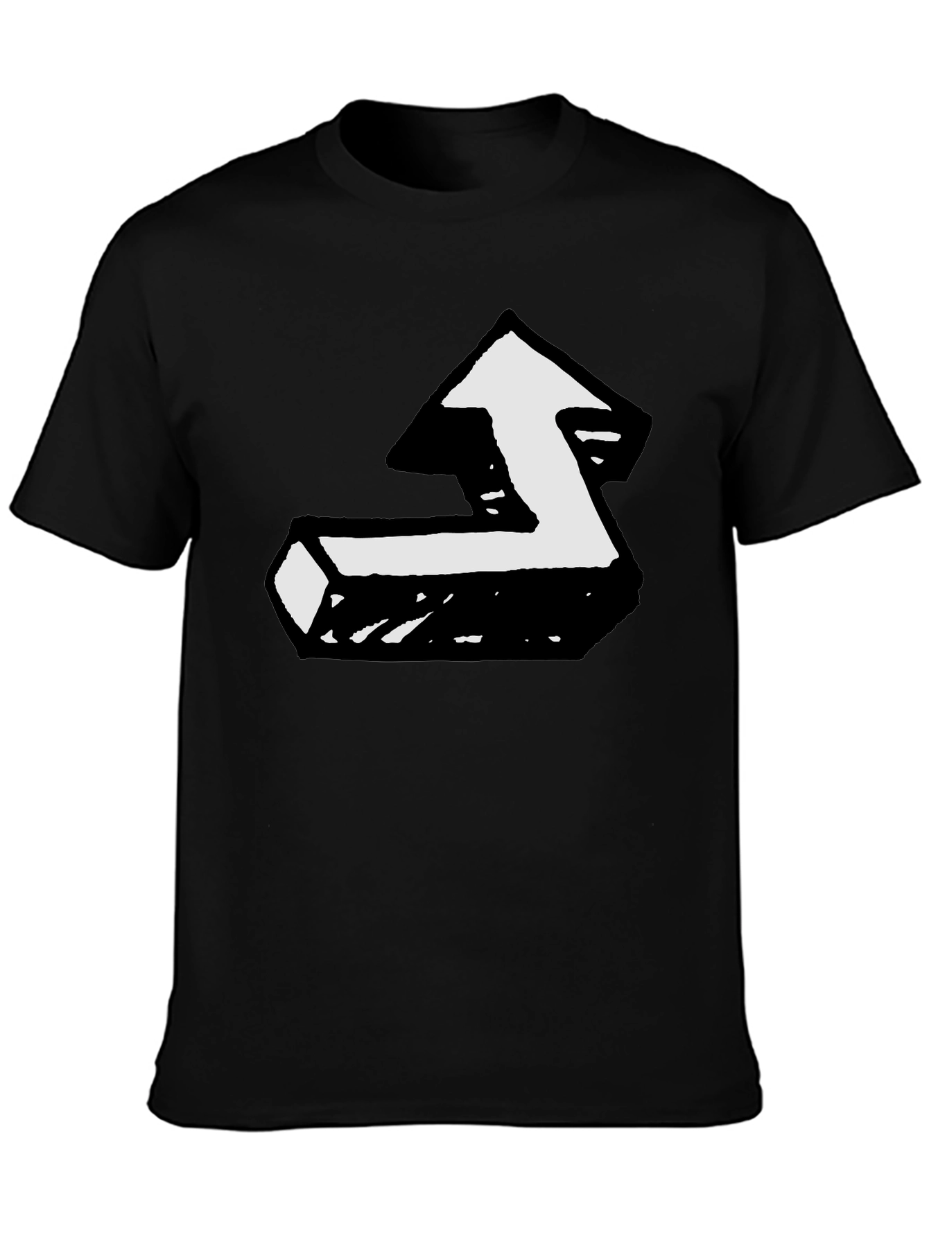 Black T-Shirt with Unique Arrow Graphic