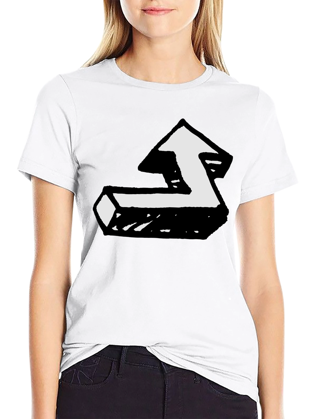 Black T-Shirt with Unique Arrow Graphic