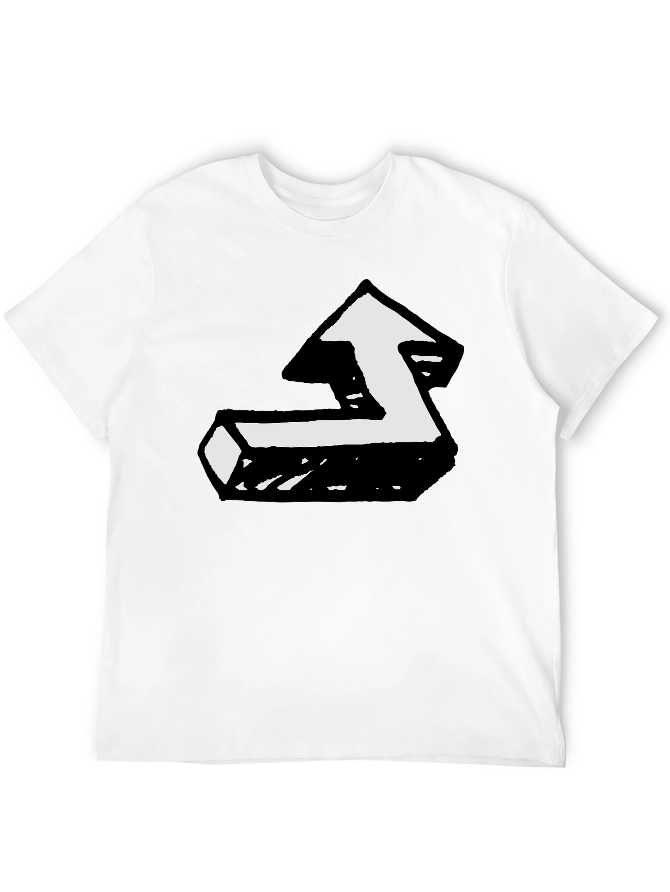Black T-Shirt with Unique Arrow Graphic