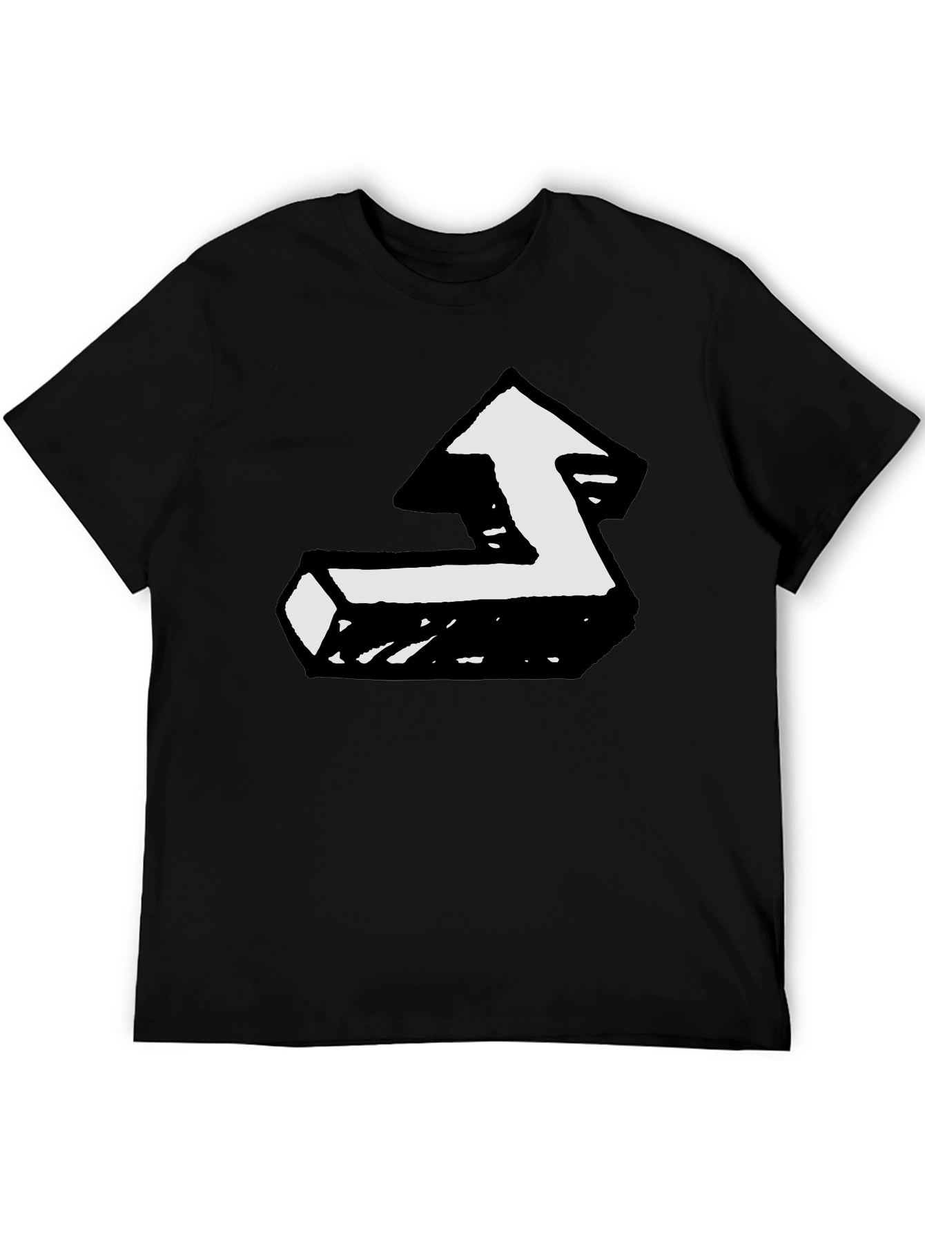 Black T-Shirt with Unique Arrow Graphic