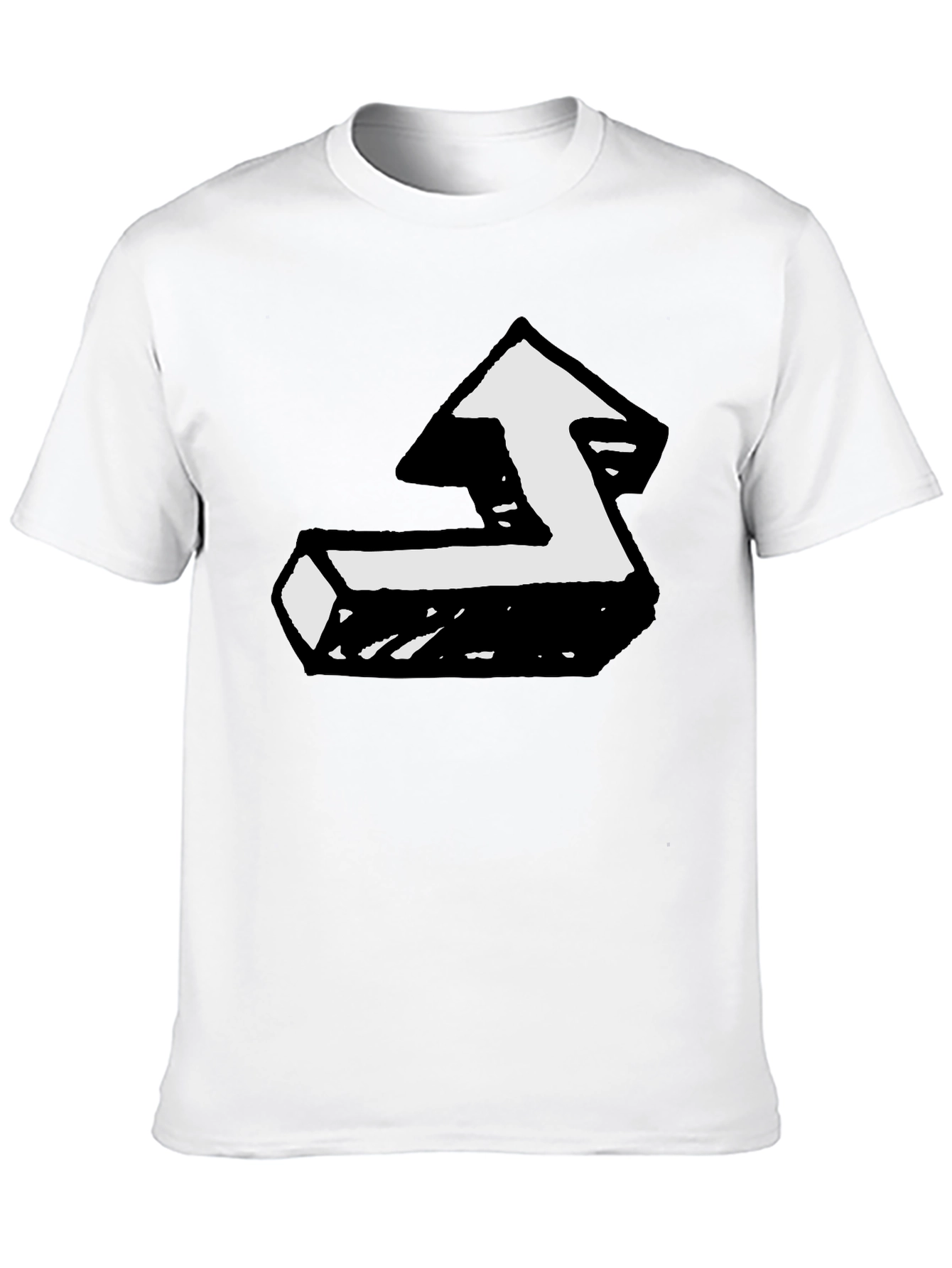 Black T-Shirt with Unique Arrow Graphic