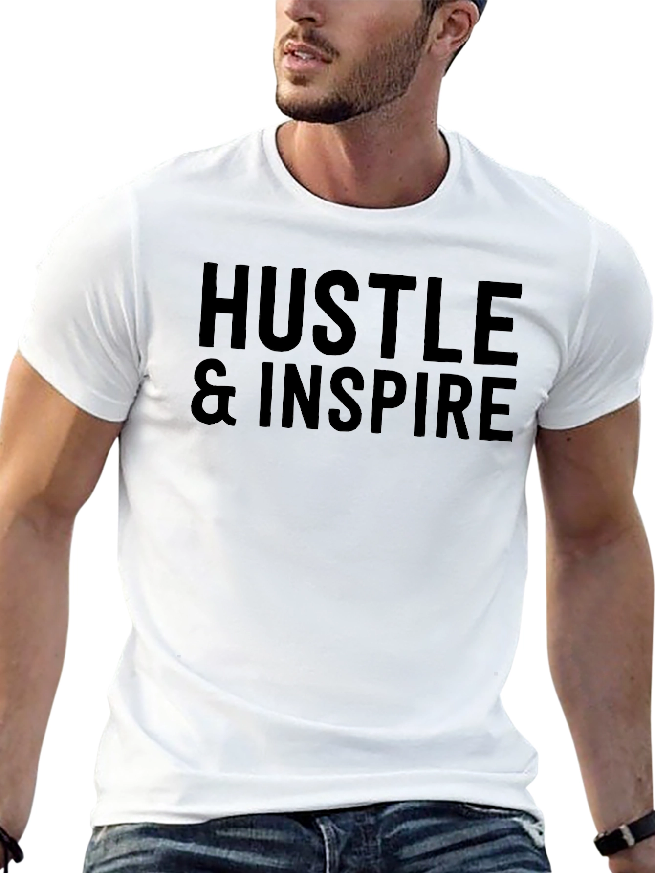 Hustle & Inspire Black Graphic Tee