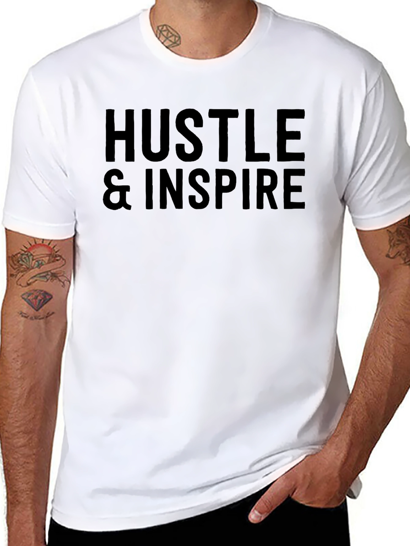 Hustle & Inspire Black Graphic Tee