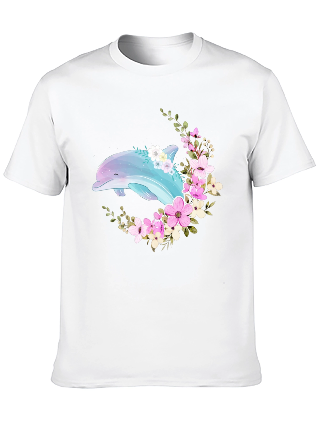 Dolphin Floral T-Shirt - Black
