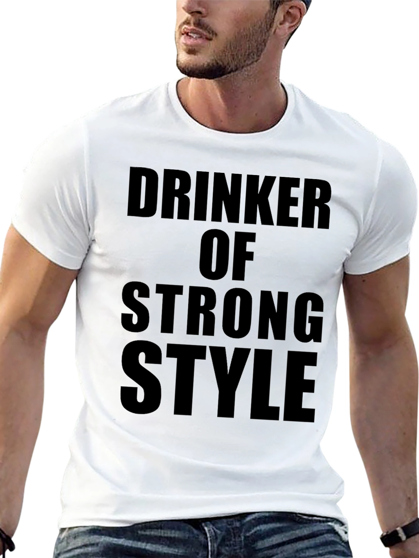 Drinker of Strong Style Black Graphic T-Shirt