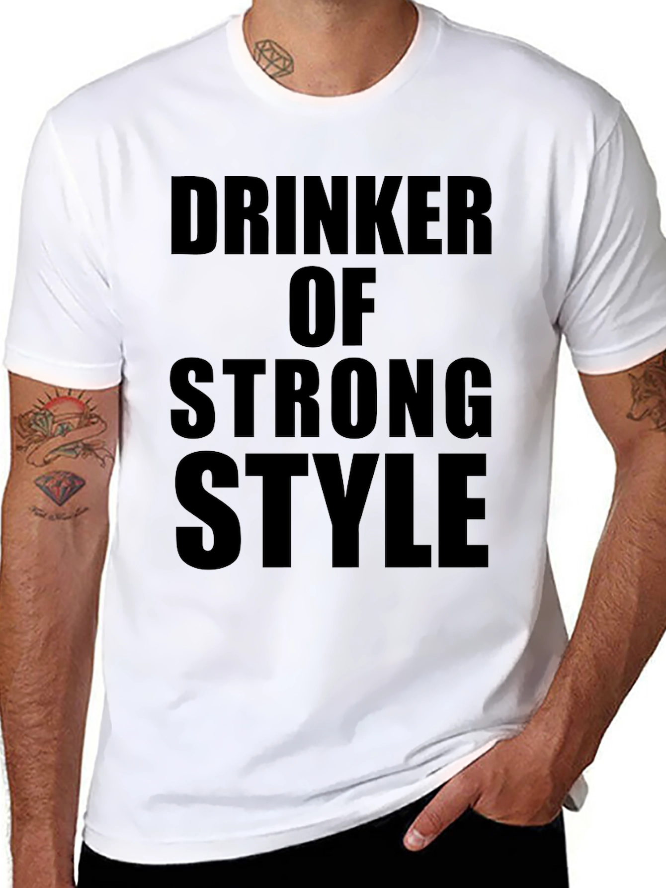 Drinker of Strong Style Black Graphic T-Shirt