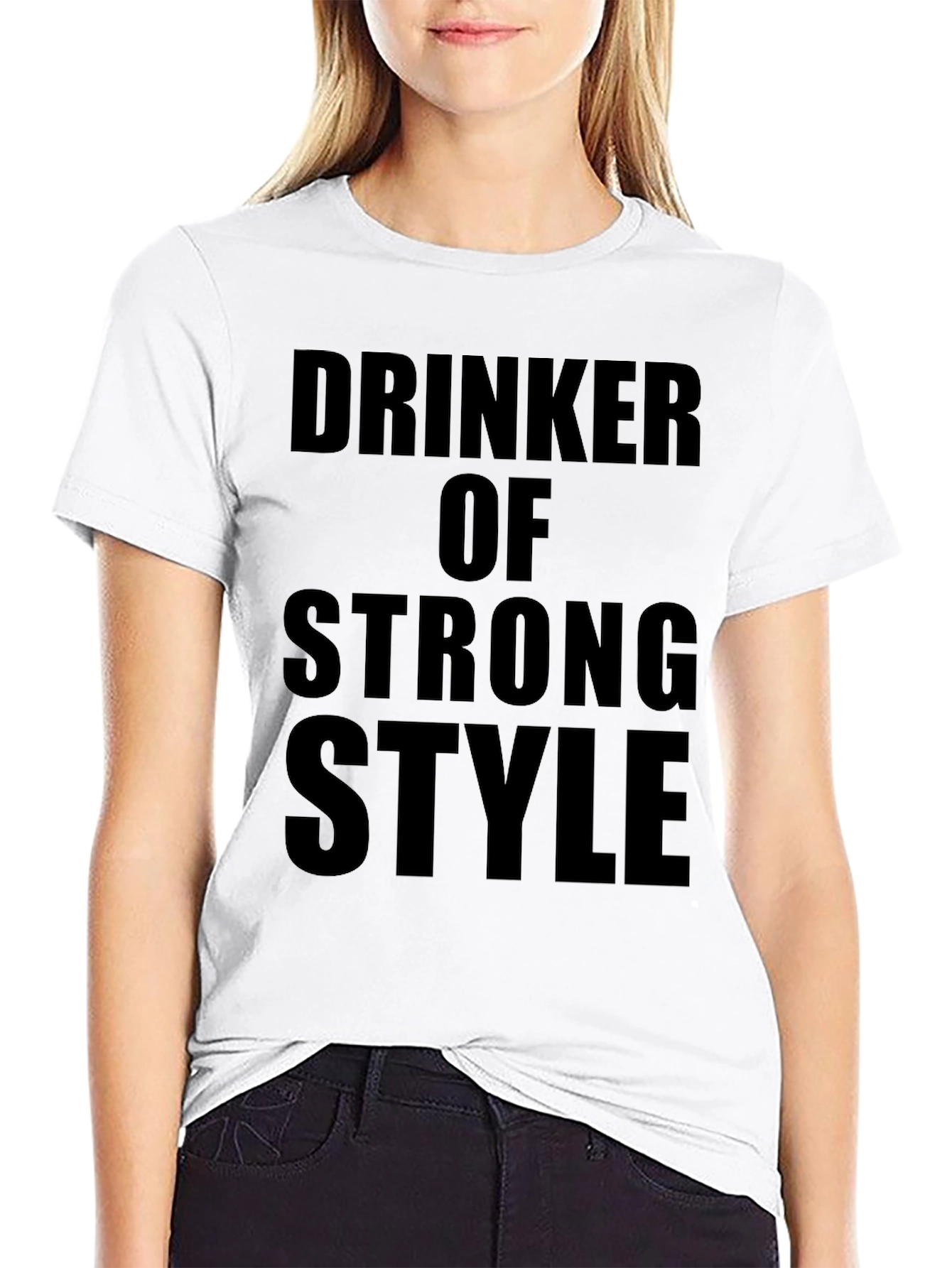 Drinker of Strong Style Black Graphic T-Shirt