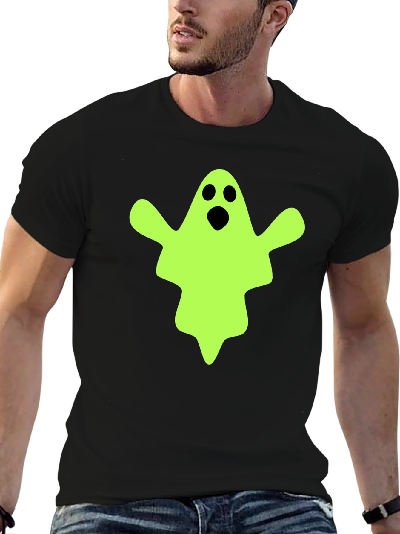 Spooky Ghost Graphic Tee - Halloween Costume T-Shirt