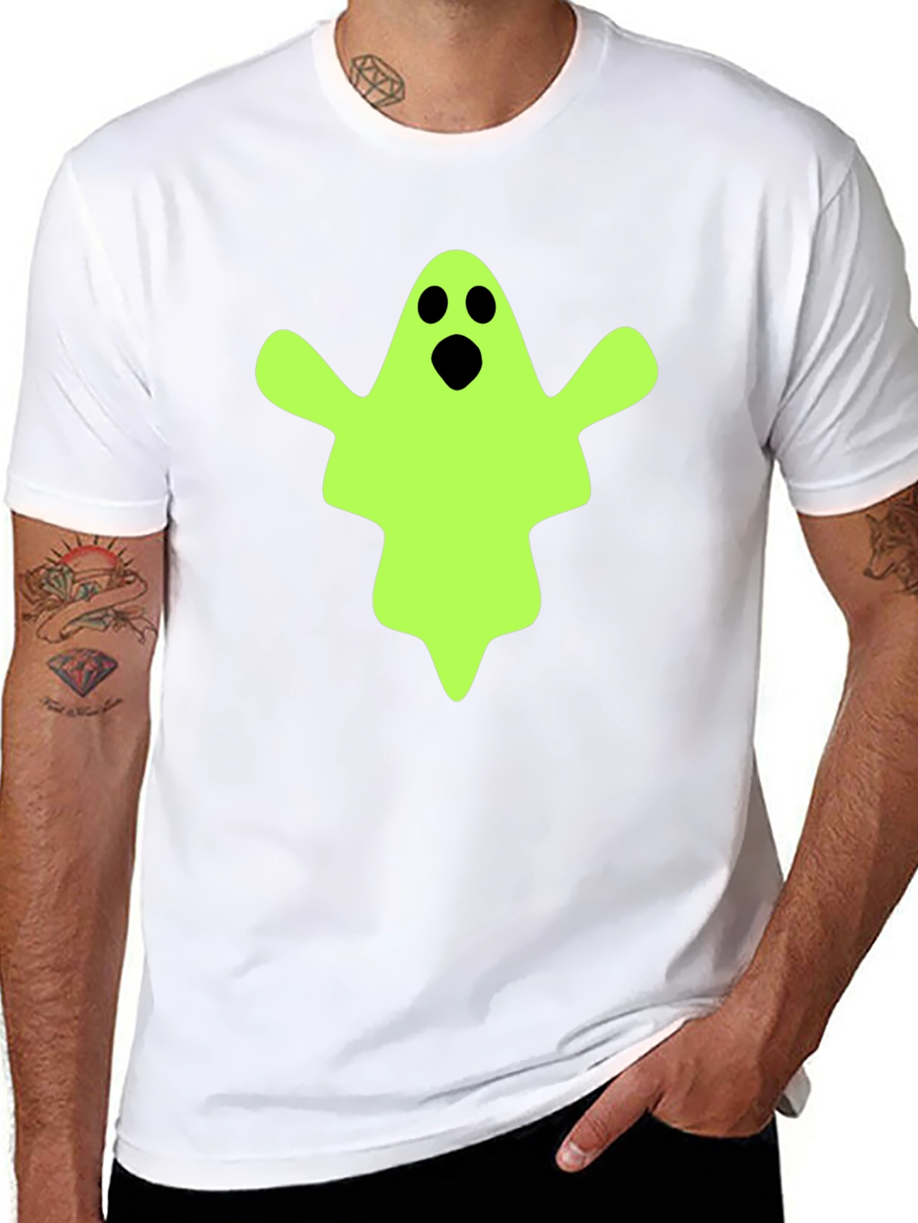 Spooky Ghost Graphic Tee - Halloween Costume T-Shirt