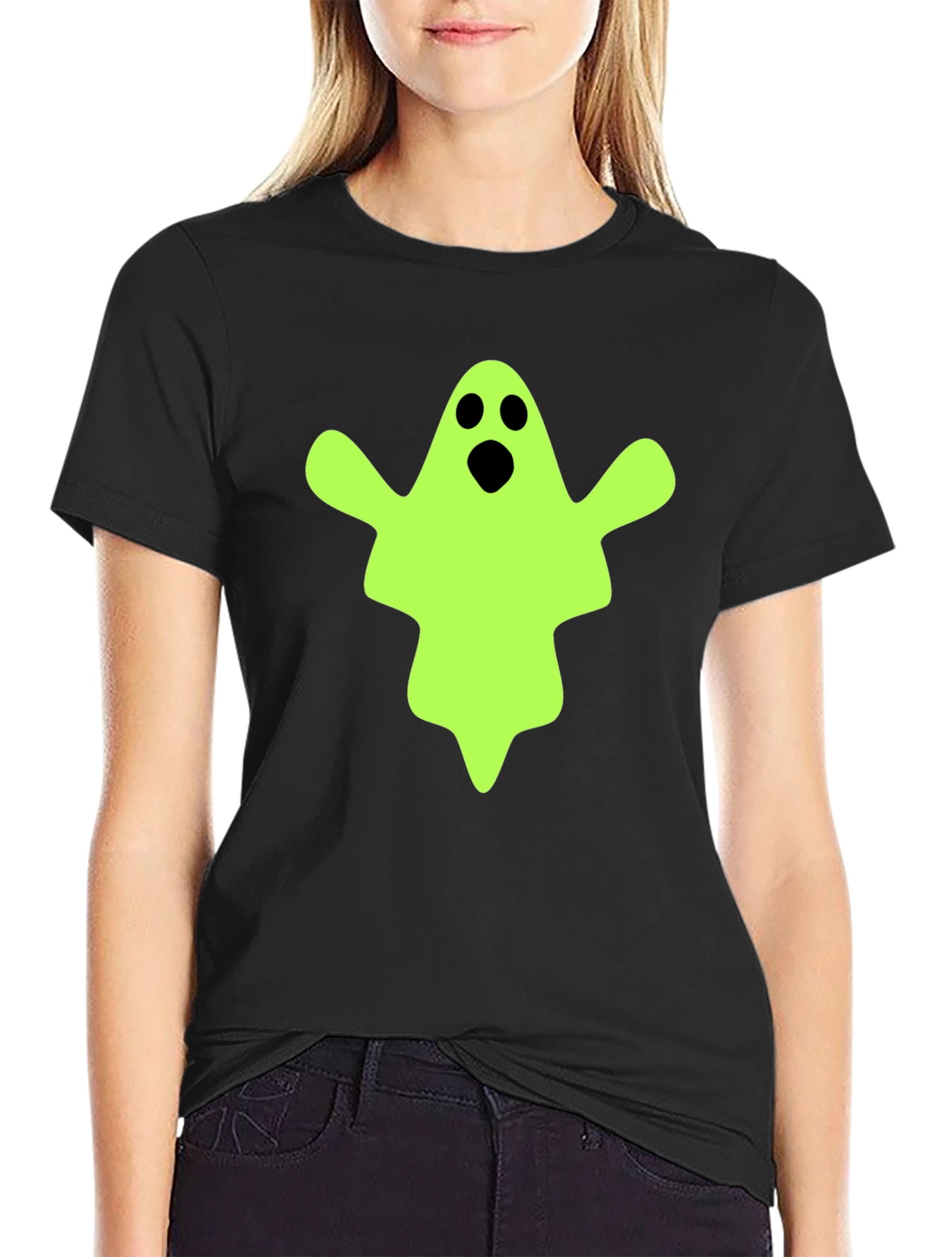 Spooky Ghost Graphic Tee - Halloween Costume T-Shirt