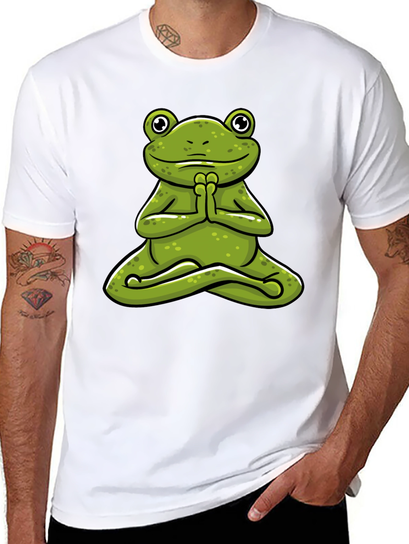 Meditating Frog Graphic Tee - Zen Style