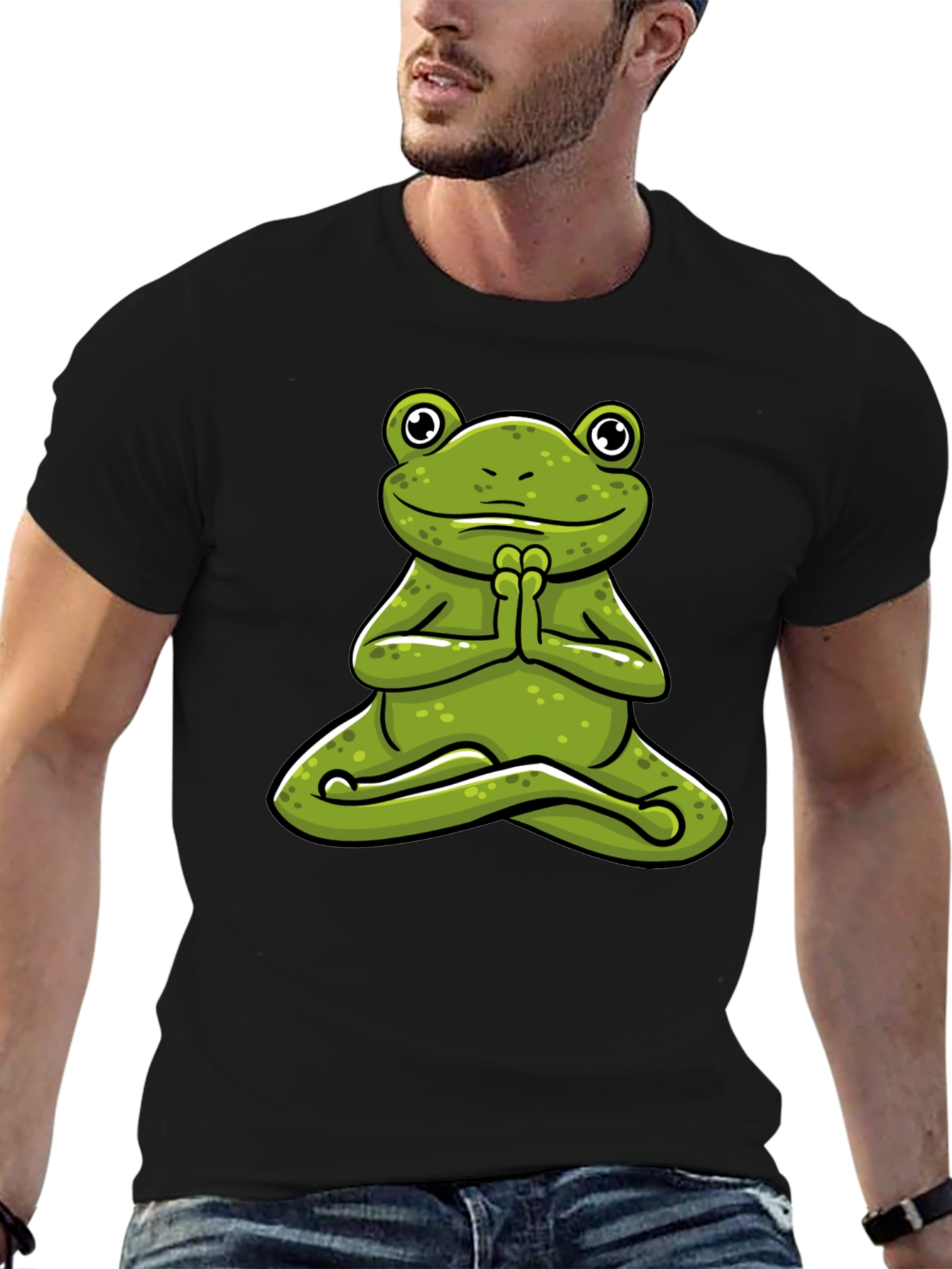 Meditating Frog Graphic Tee - Zen Style