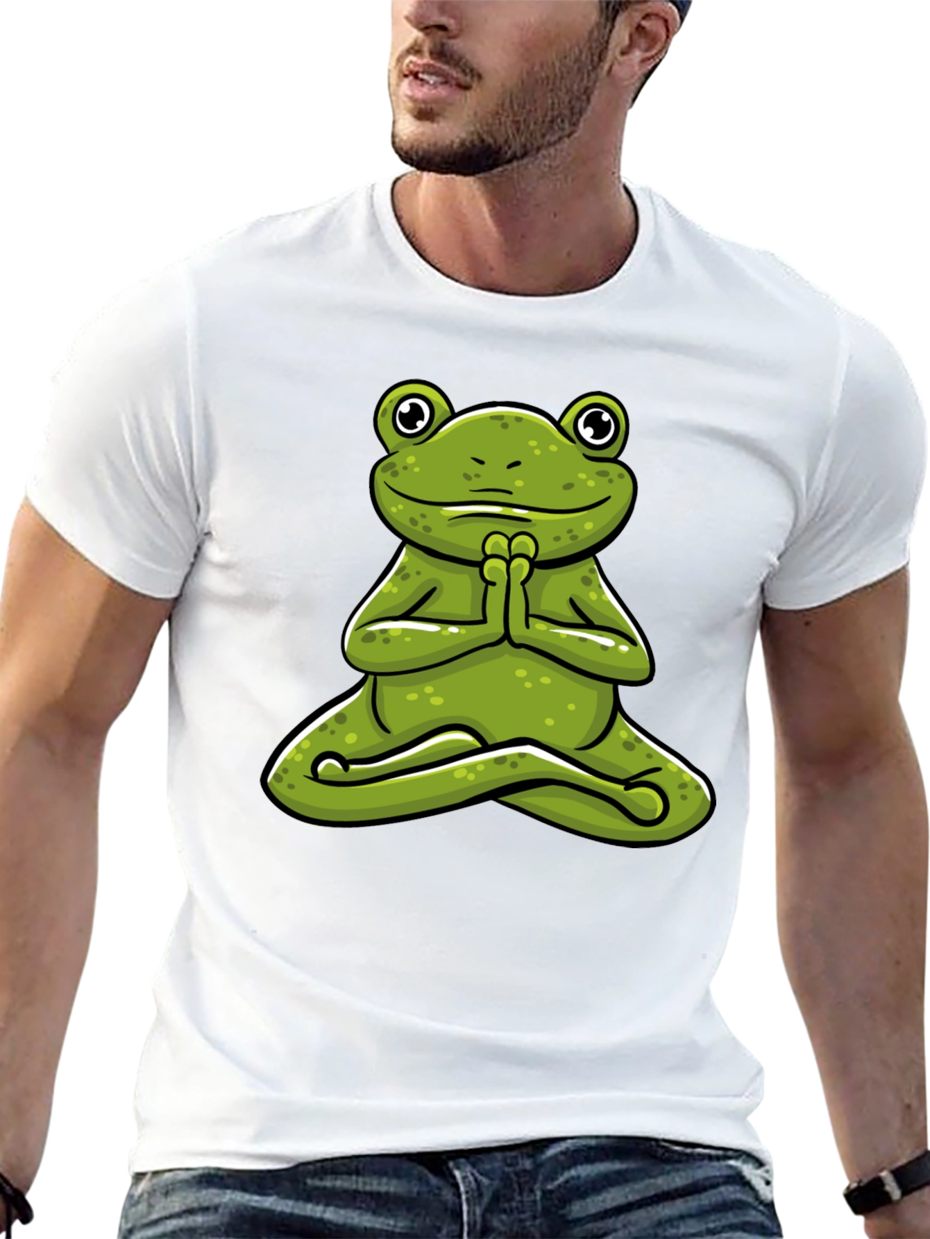 Meditating Frog Graphic Tee - Zen Style