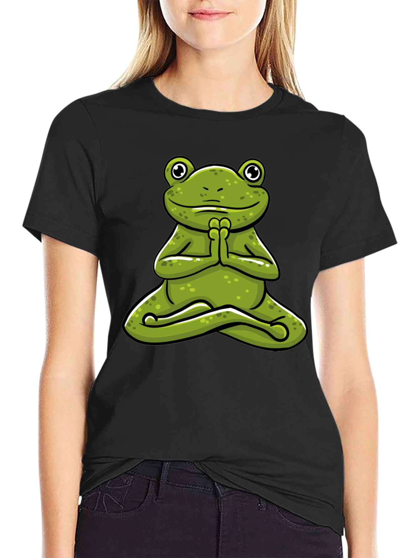 Meditating Frog Graphic Tee - Zen Style