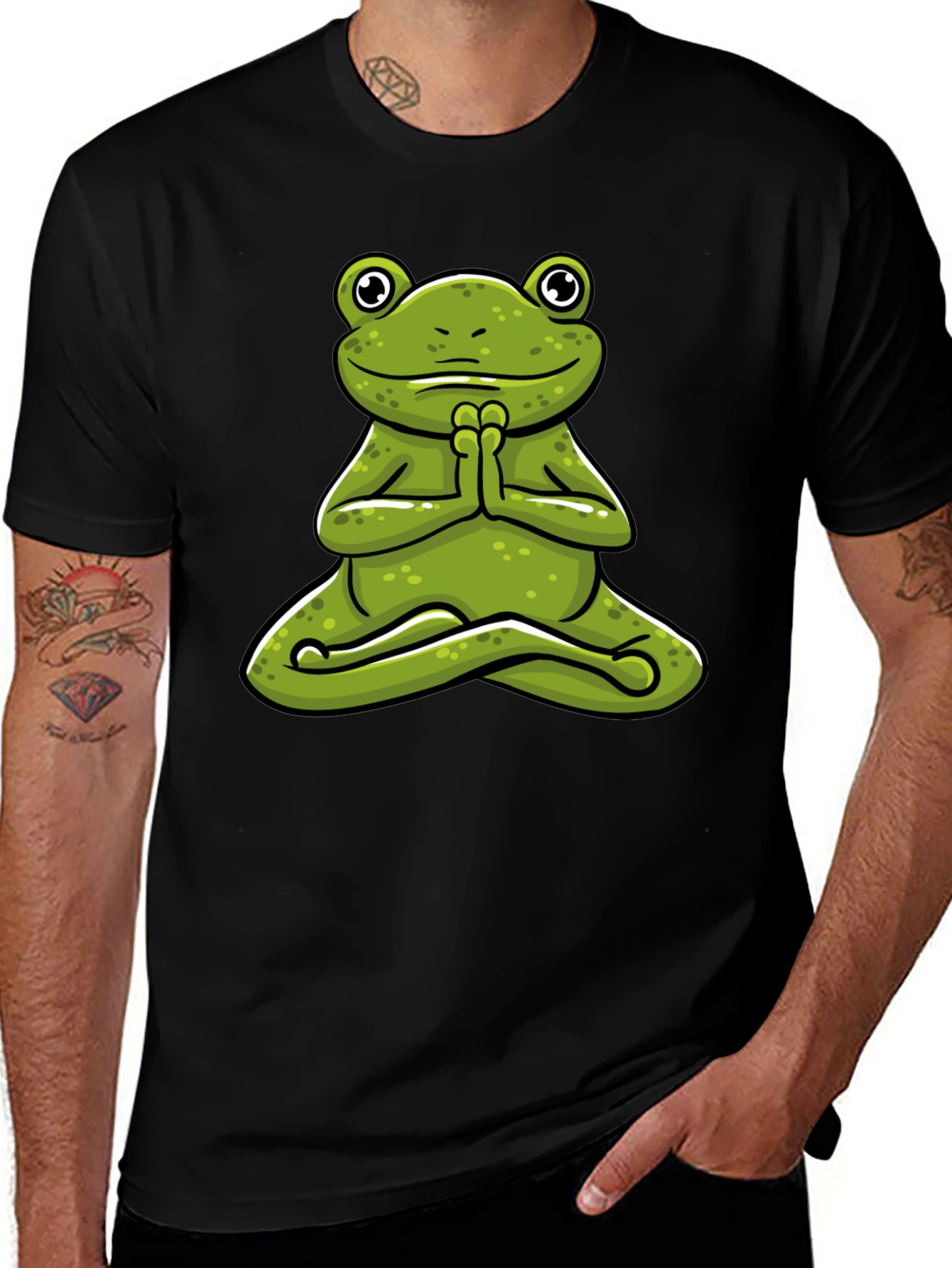 Meditating Frog Graphic Tee - Zen Style