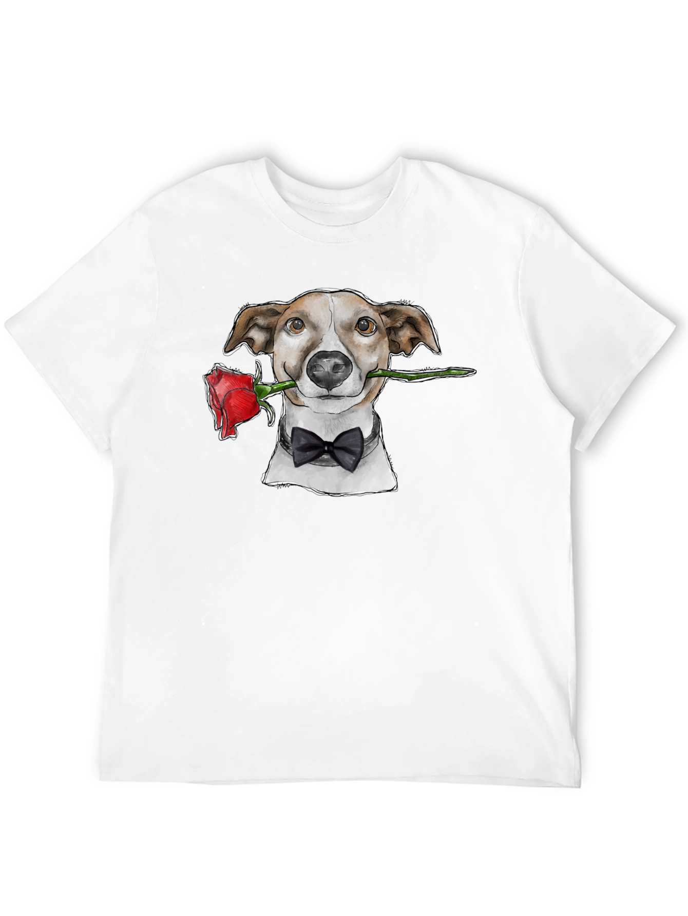 Dog with Rose T-Shirt - Dapper Pet Tee