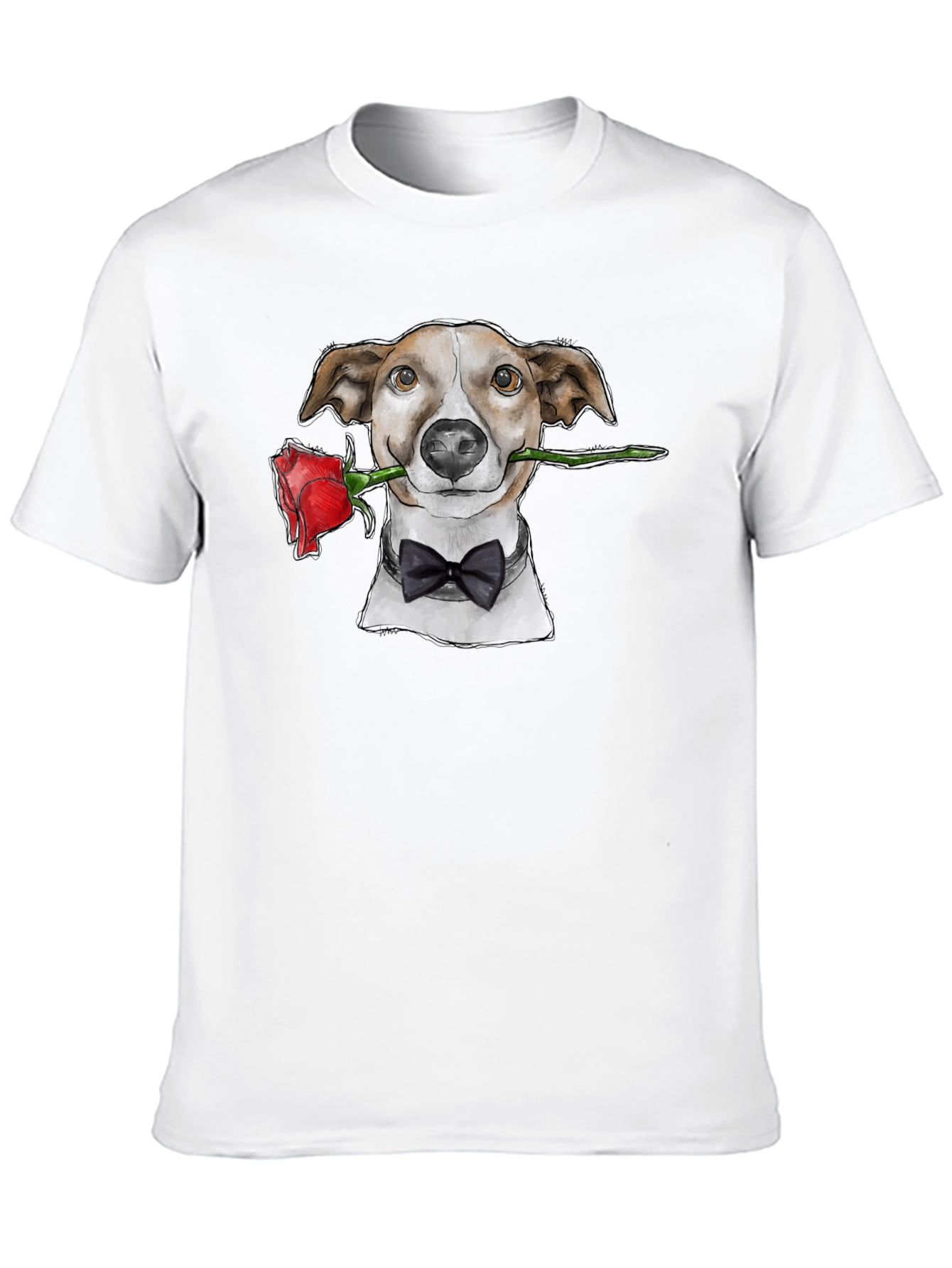 Dog with Rose T-Shirt - Dapper Pet Tee