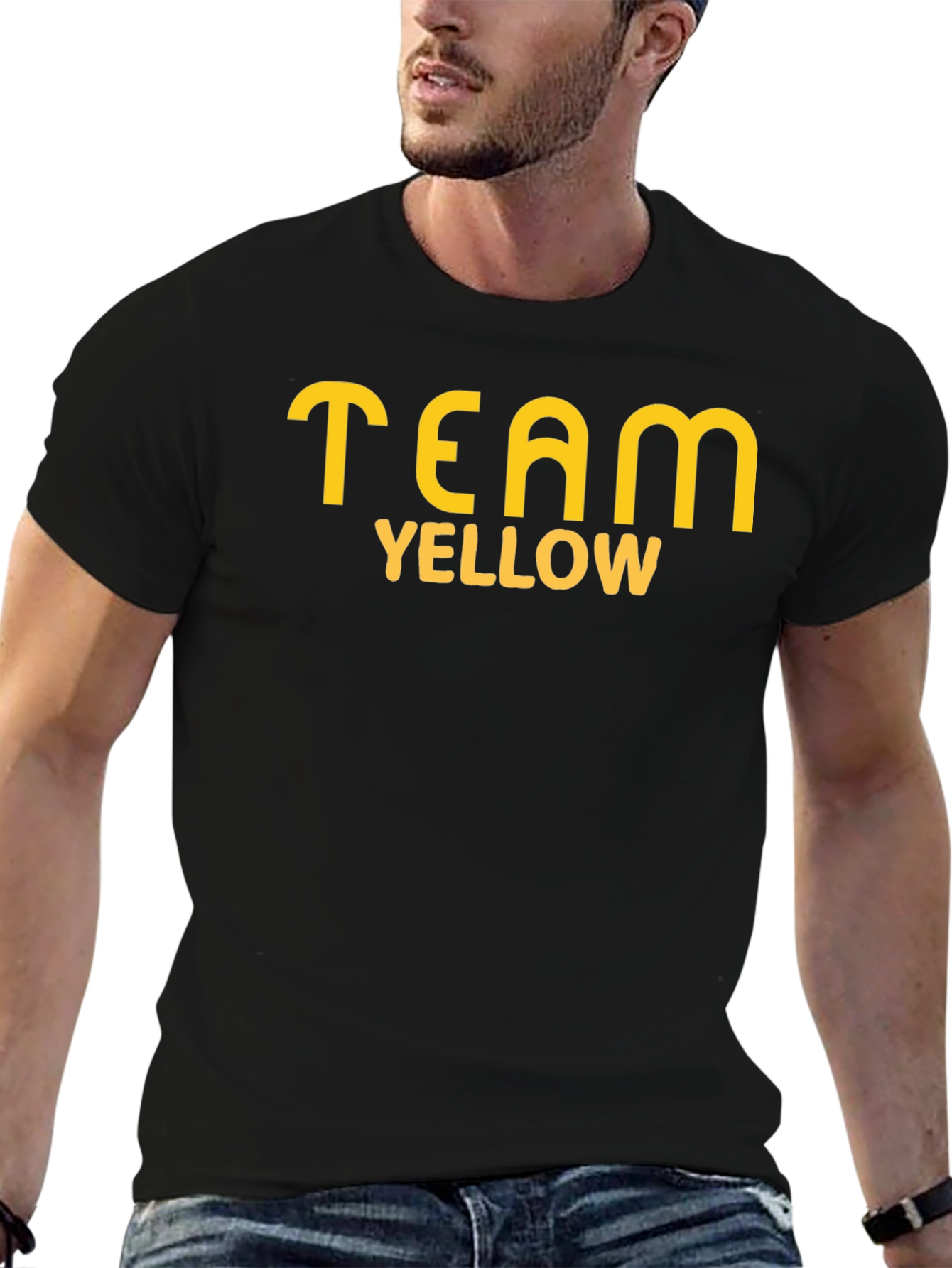 Team Yellow Graphic T-Shirt - Casual Cotton Tee