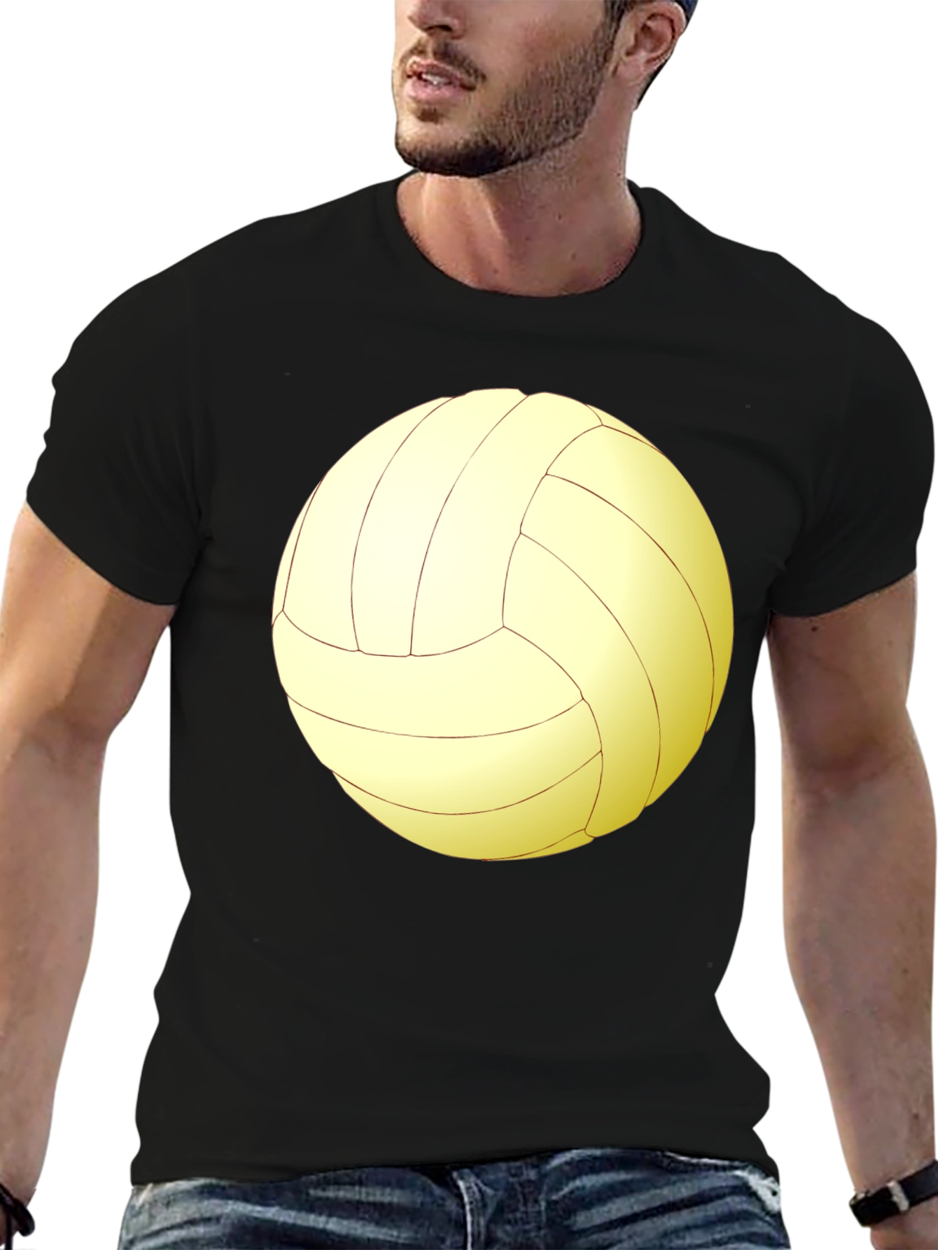 Volleyball Graphic Tee - Sporty Black T-Shirt