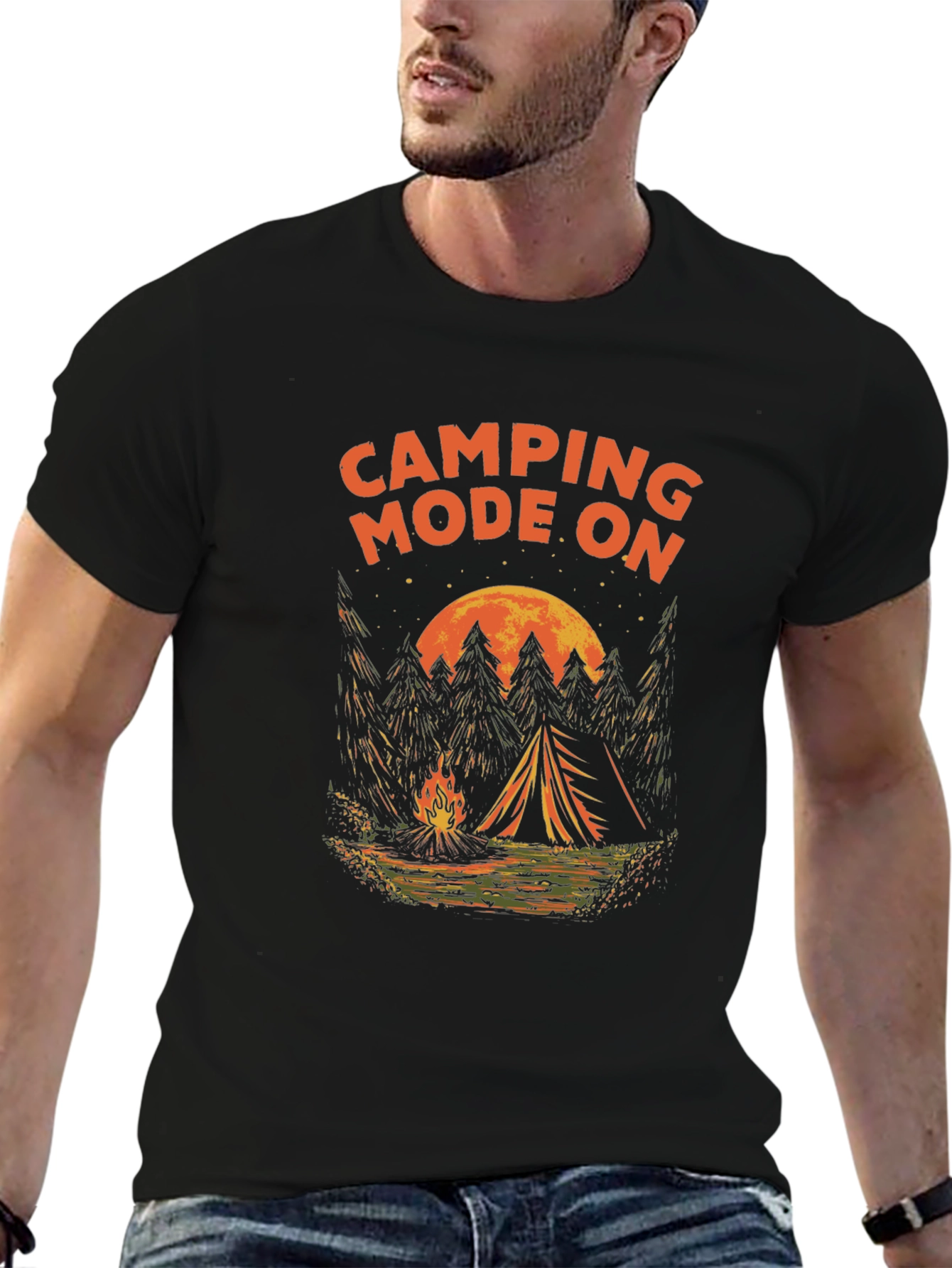 Camping Mode On Graphic T-Shirt