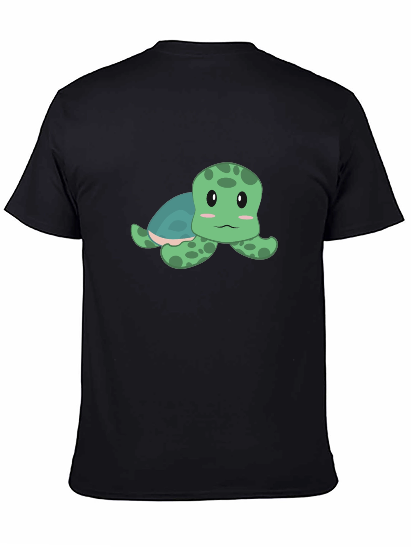 Cute Turtle Graphic T-Shirt - Black Cotton Tee