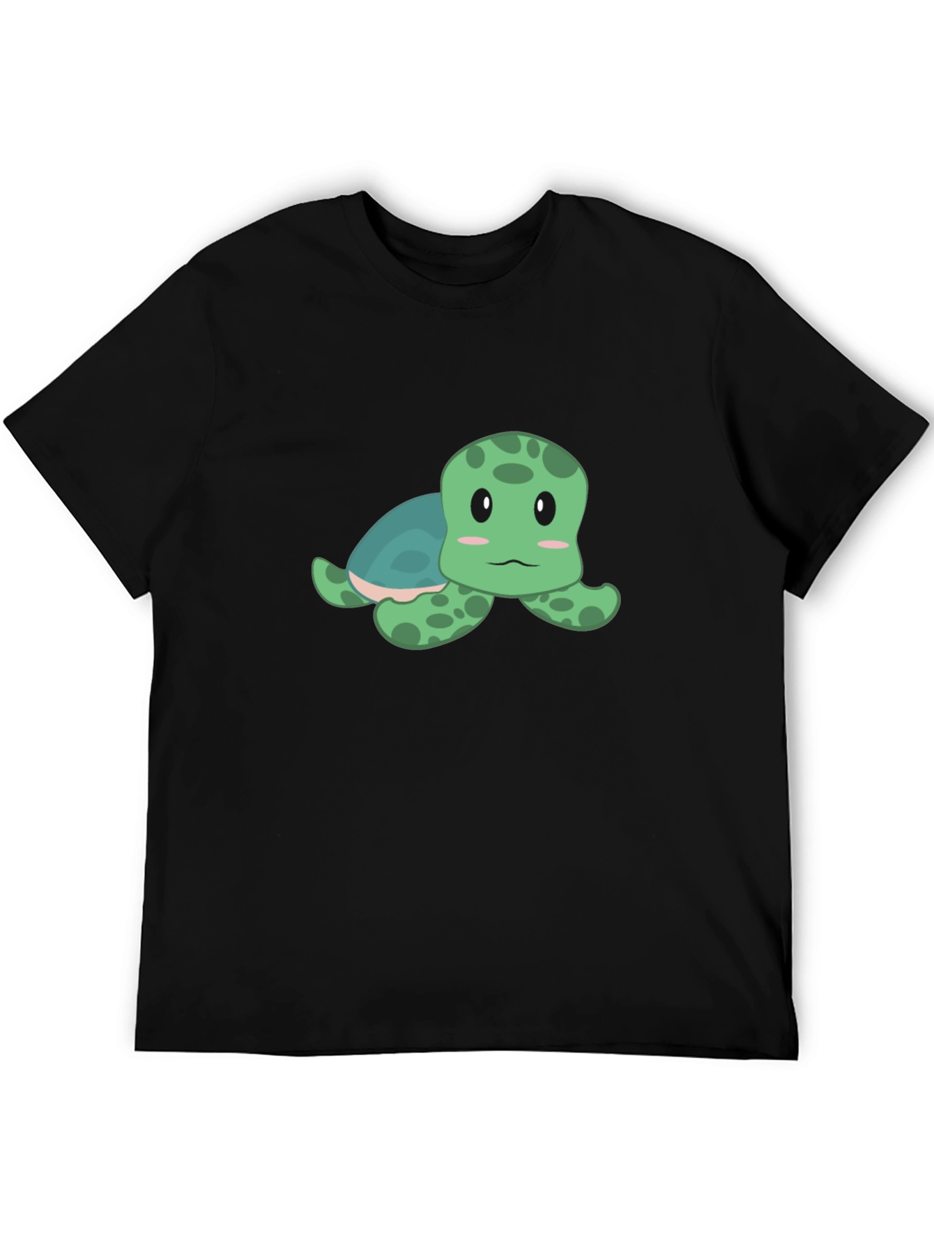 Cute Turtle Graphic T-Shirt - Black Cotton Tee