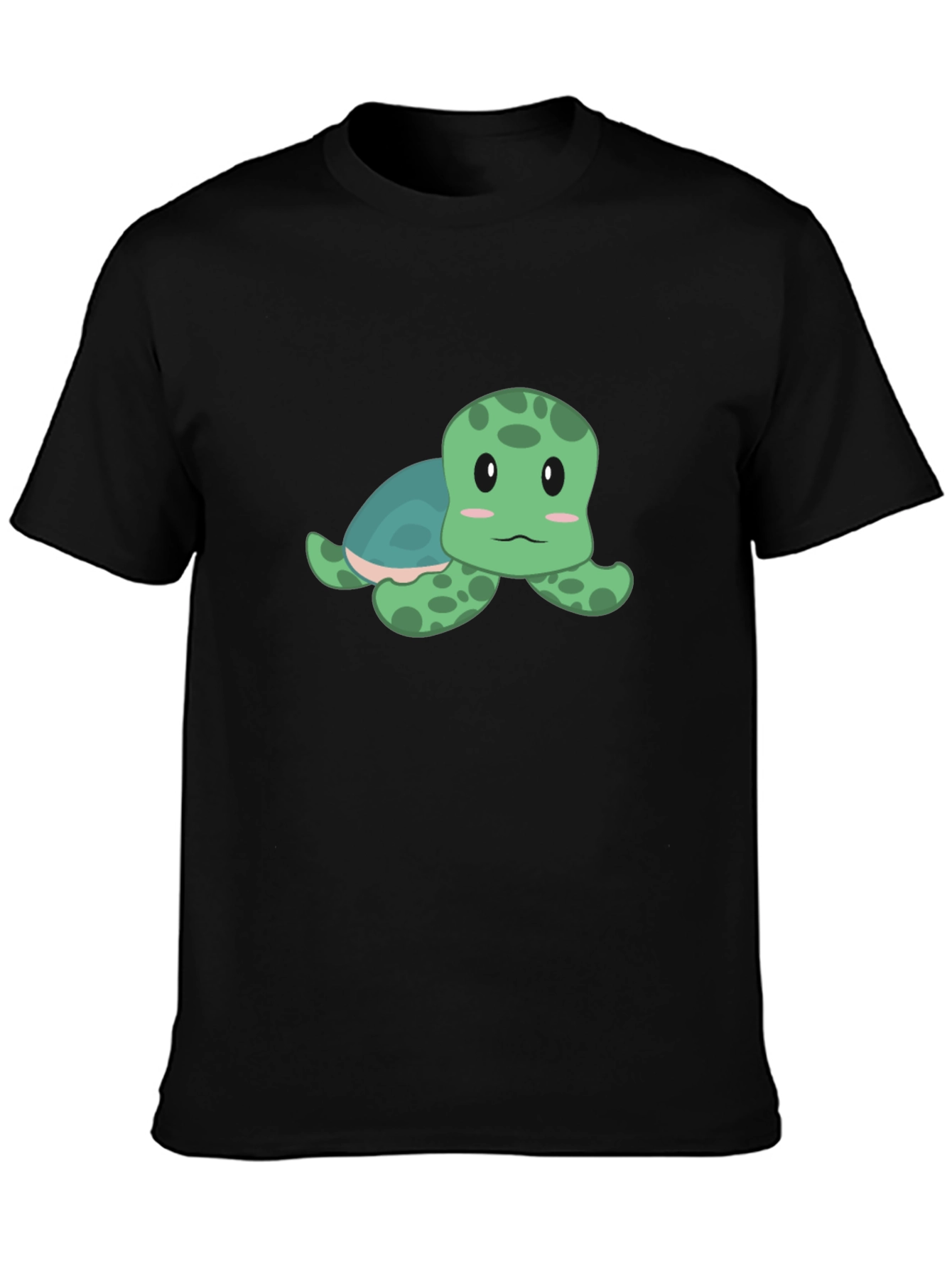 Cute Turtle Graphic T-Shirt - Black Cotton Tee