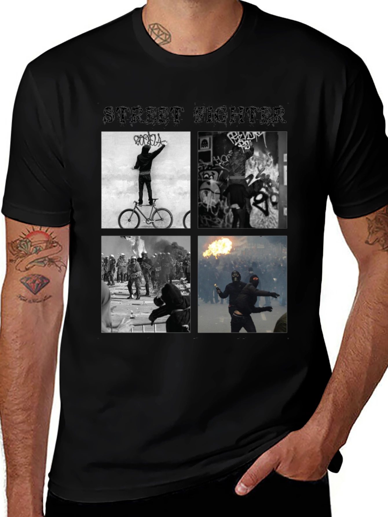 Street Fighter Graphic Black T-Shirt
