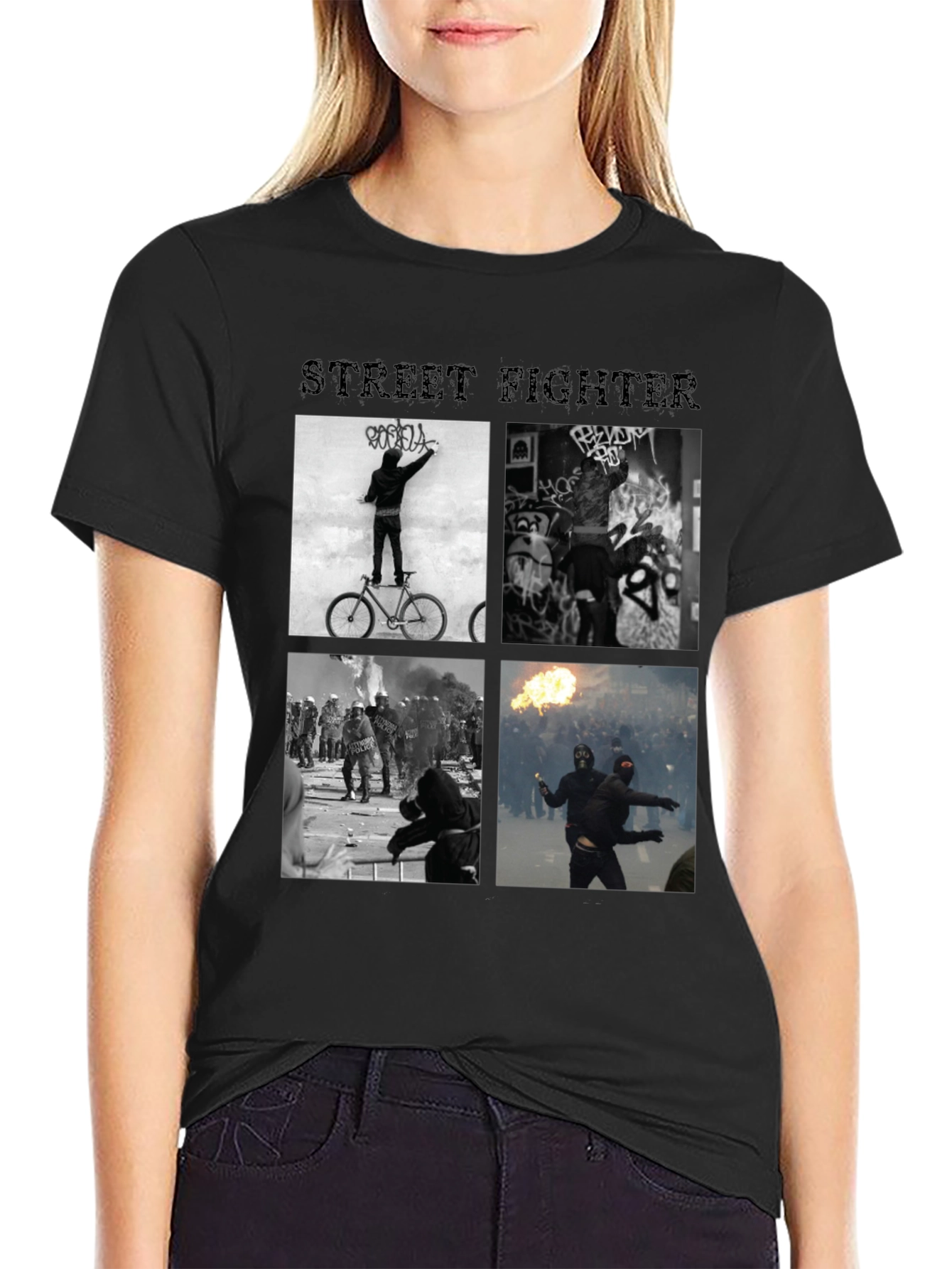 Street Fighter Graphic Black T-Shirt