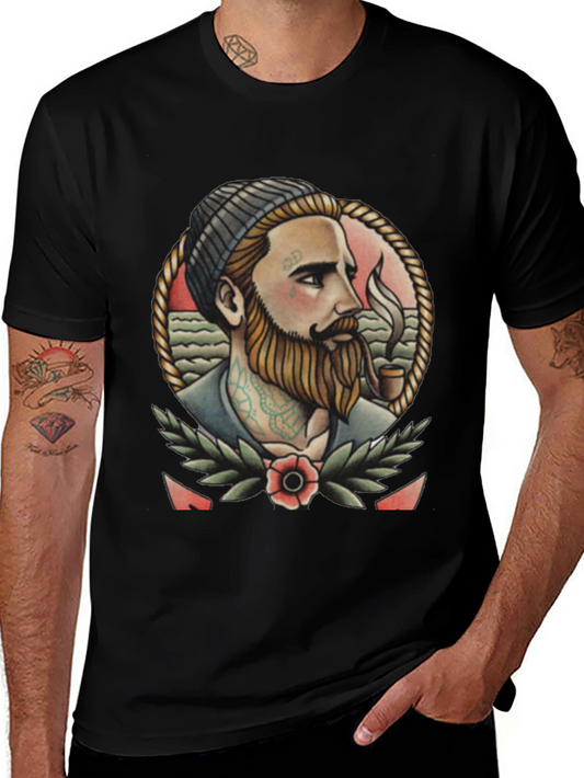 Vintage Sailor Graphic T-Shirt - Black