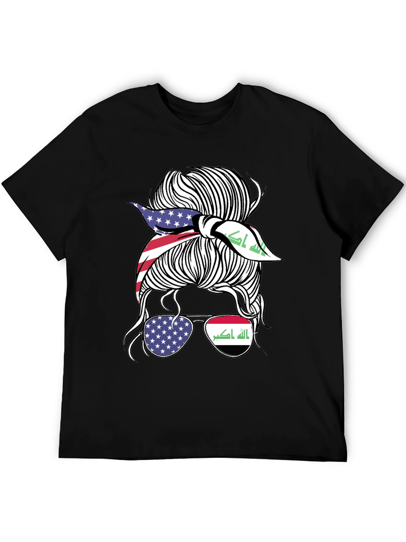 USA & Iraq Messy Bun T-Shirt