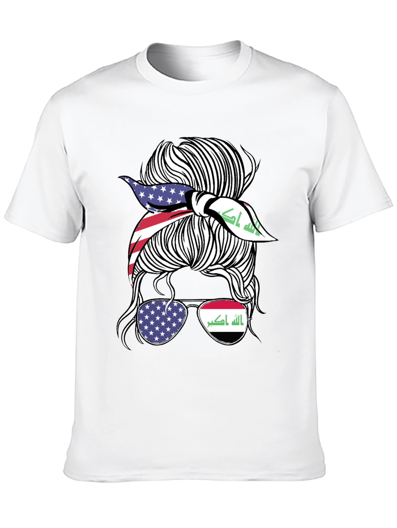 USA & Iraq Messy Bun T-Shirt