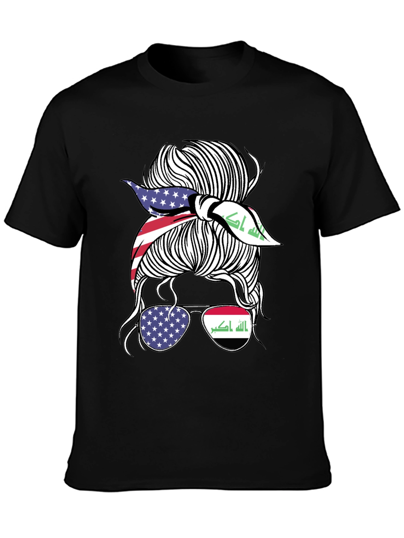 USA & Iraq Messy Bun T-Shirt