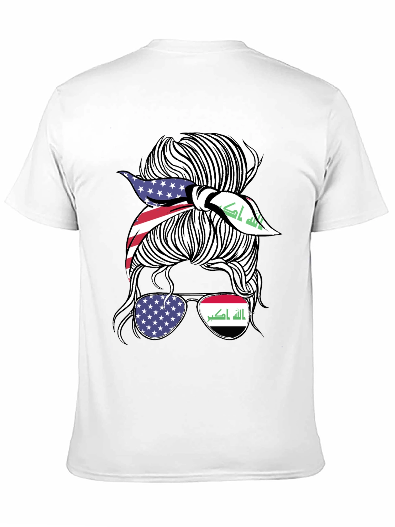 USA & Iraq Messy Bun T-Shirt