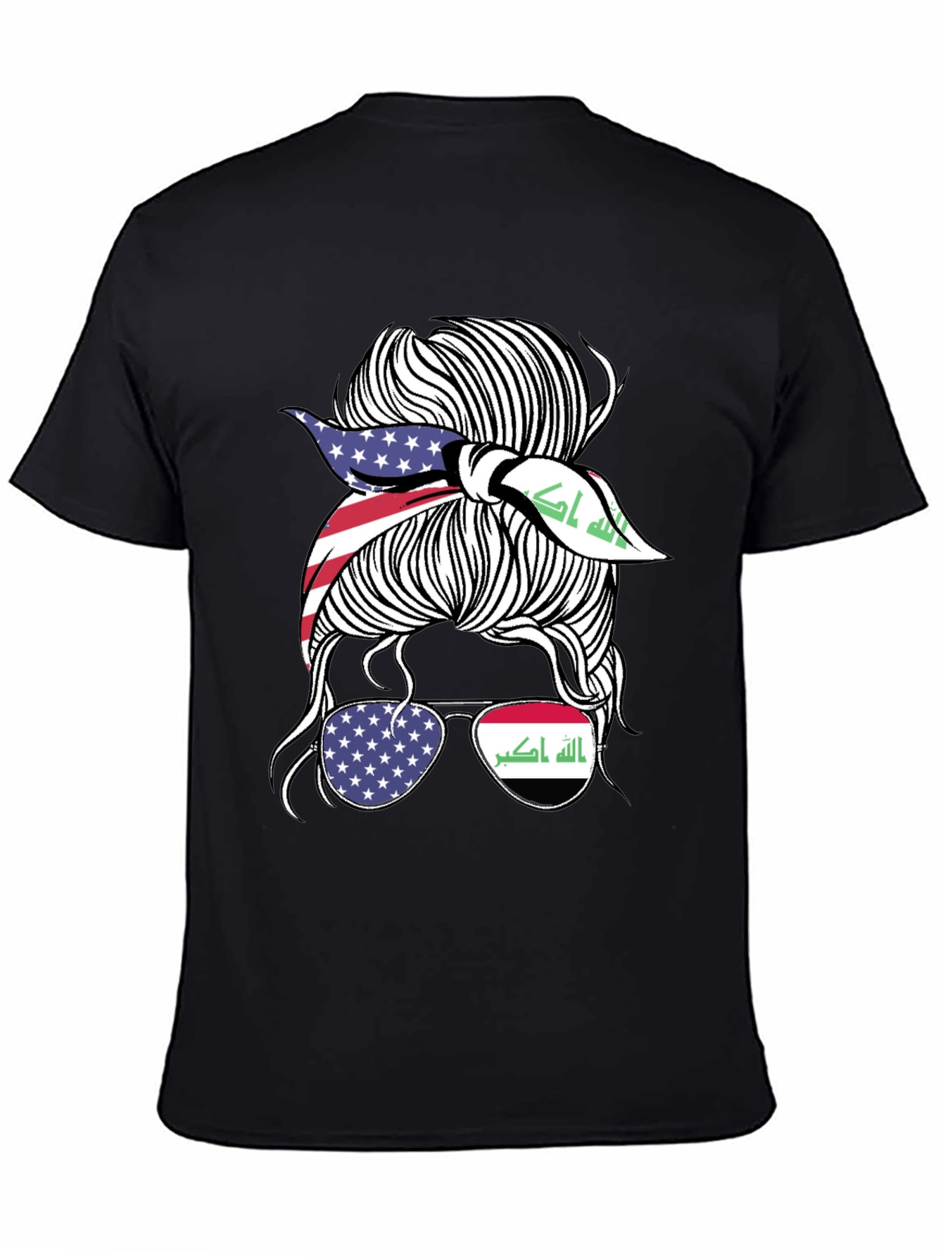 USA & Iraq Messy Bun T-Shirt