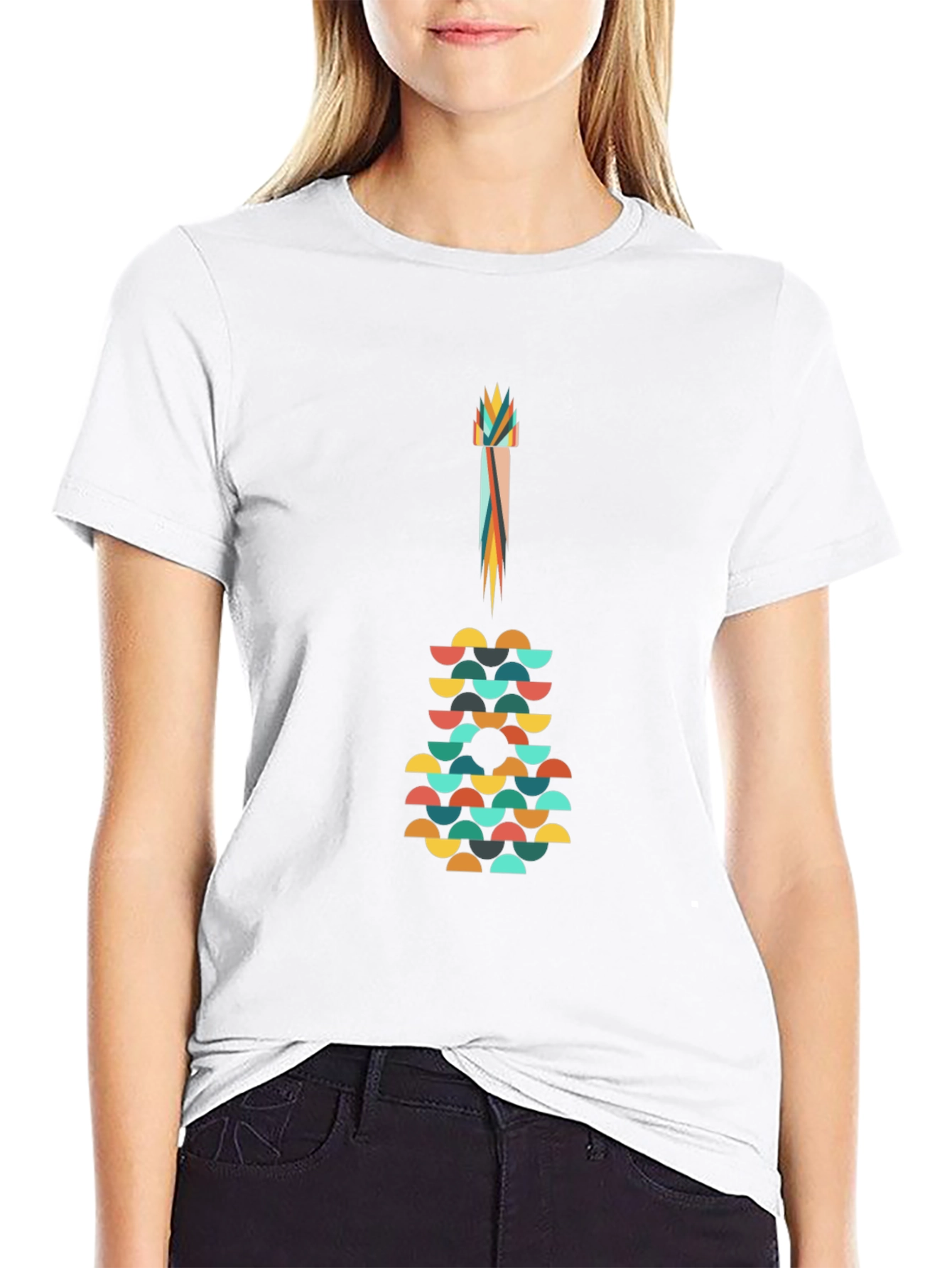 Abstract Guitar Graphic Tee - Modern Art Shirt