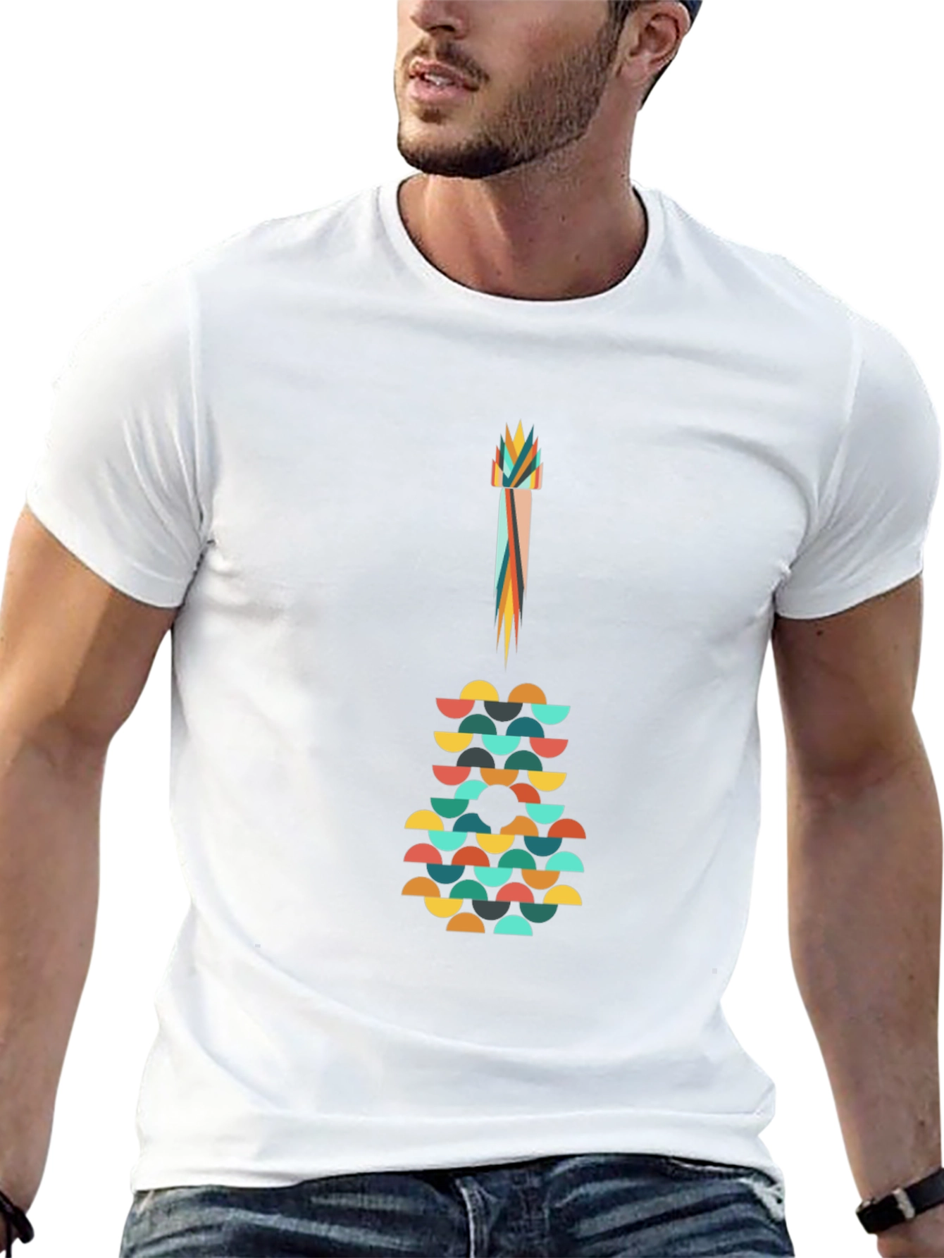 Abstract Guitar Graphic Tee - Modern Art Shirt