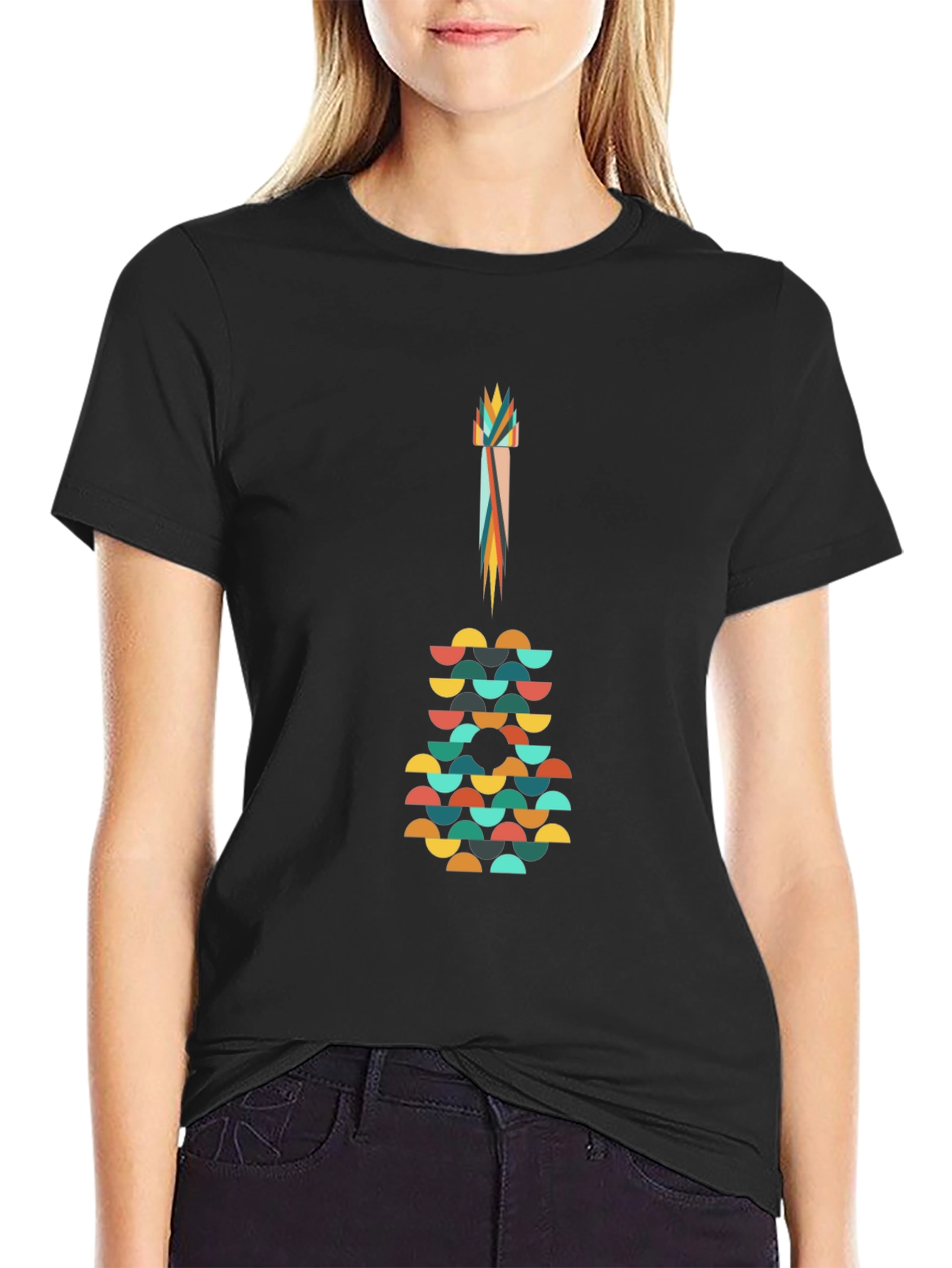 Abstract Guitar Graphic Tee - Modern Art Shirt
