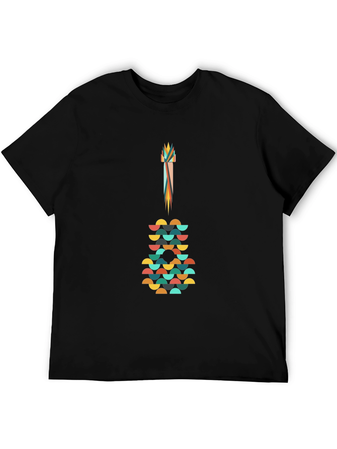 Abstract Guitar Graphic Tee - Modern Art Shirt