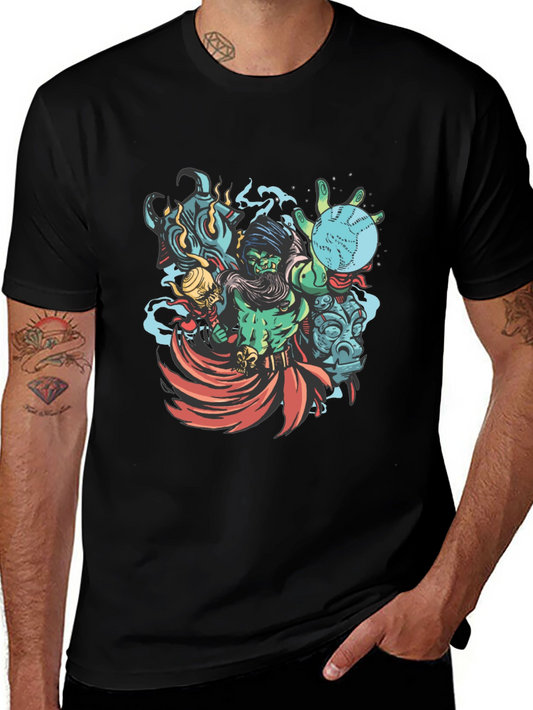 Wizard Graphic Print Black T-Shirt