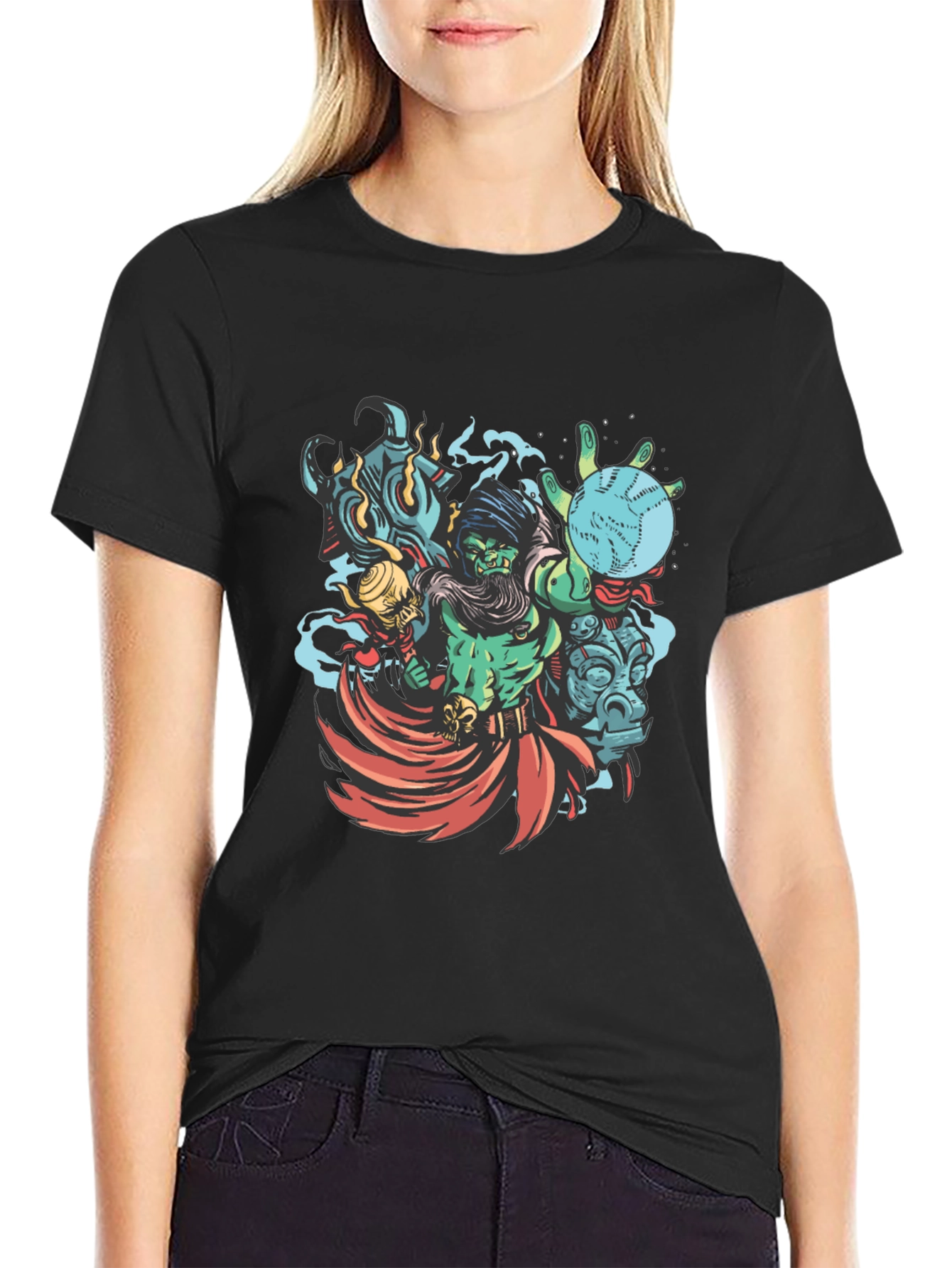 Wizard Graphic Print Black T-Shirt