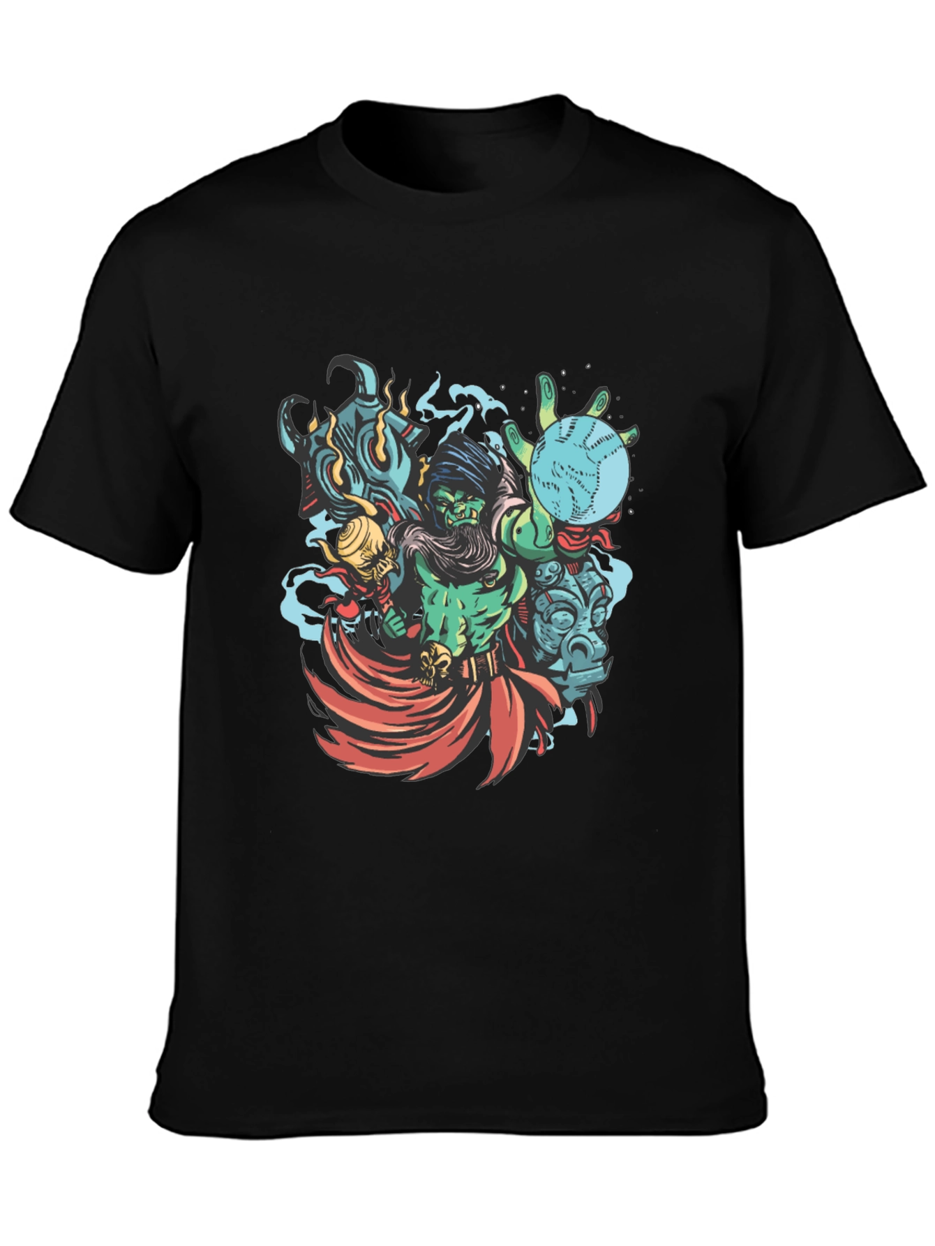 Wizard Graphic Print Black T-Shirt
