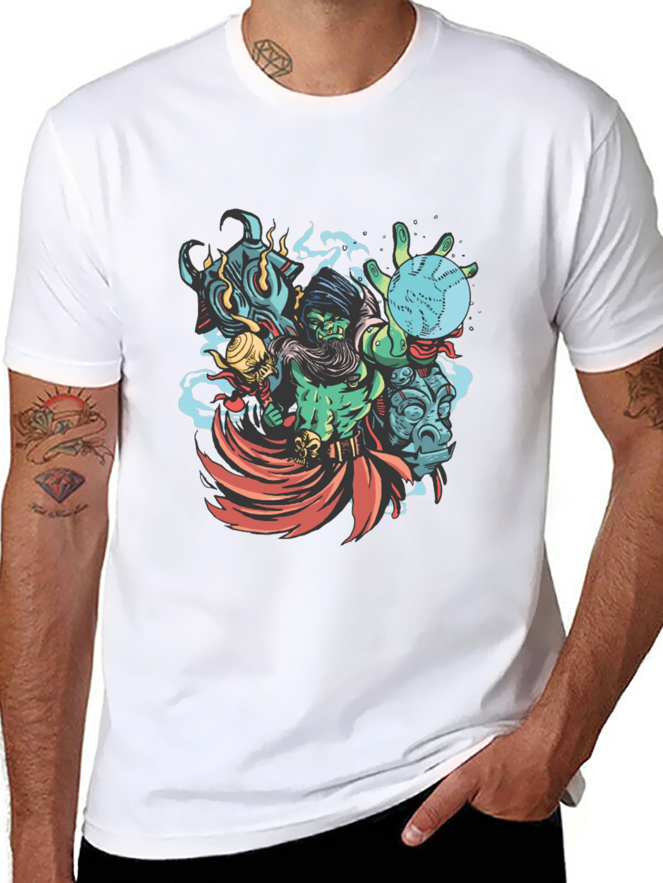 Wizard Graphic Print Black T-Shirt