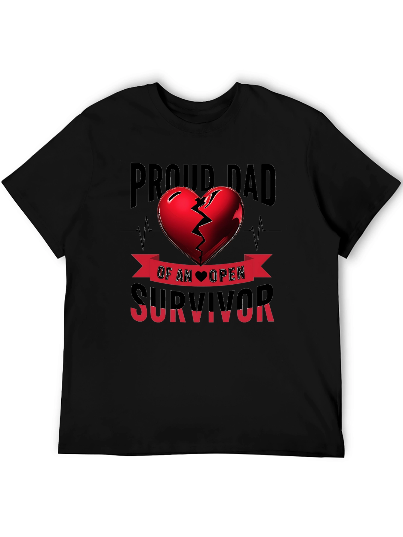 Proud Dad Open Heart Survivor Graphic Tee