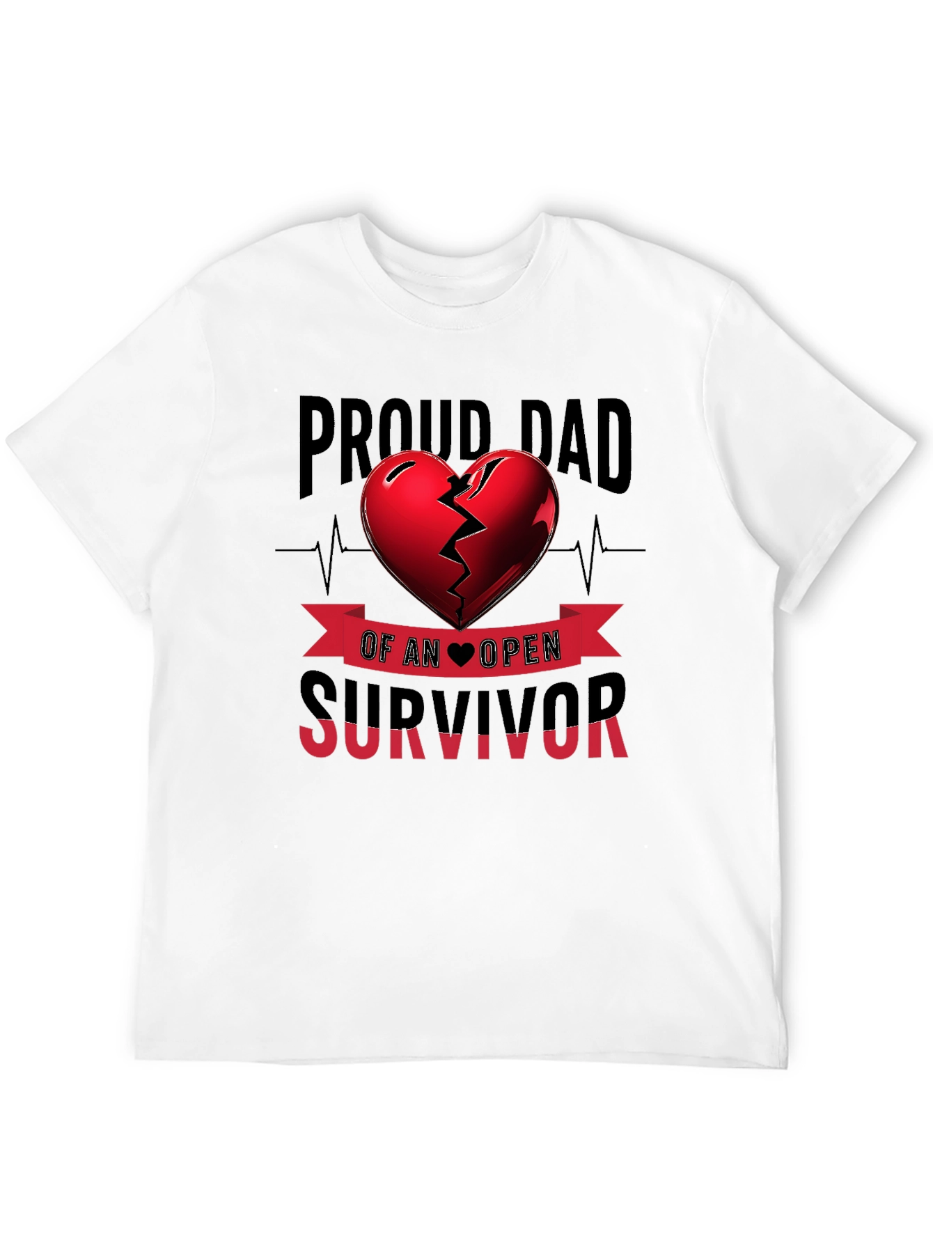Proud Dad Open Heart Survivor Graphic Tee