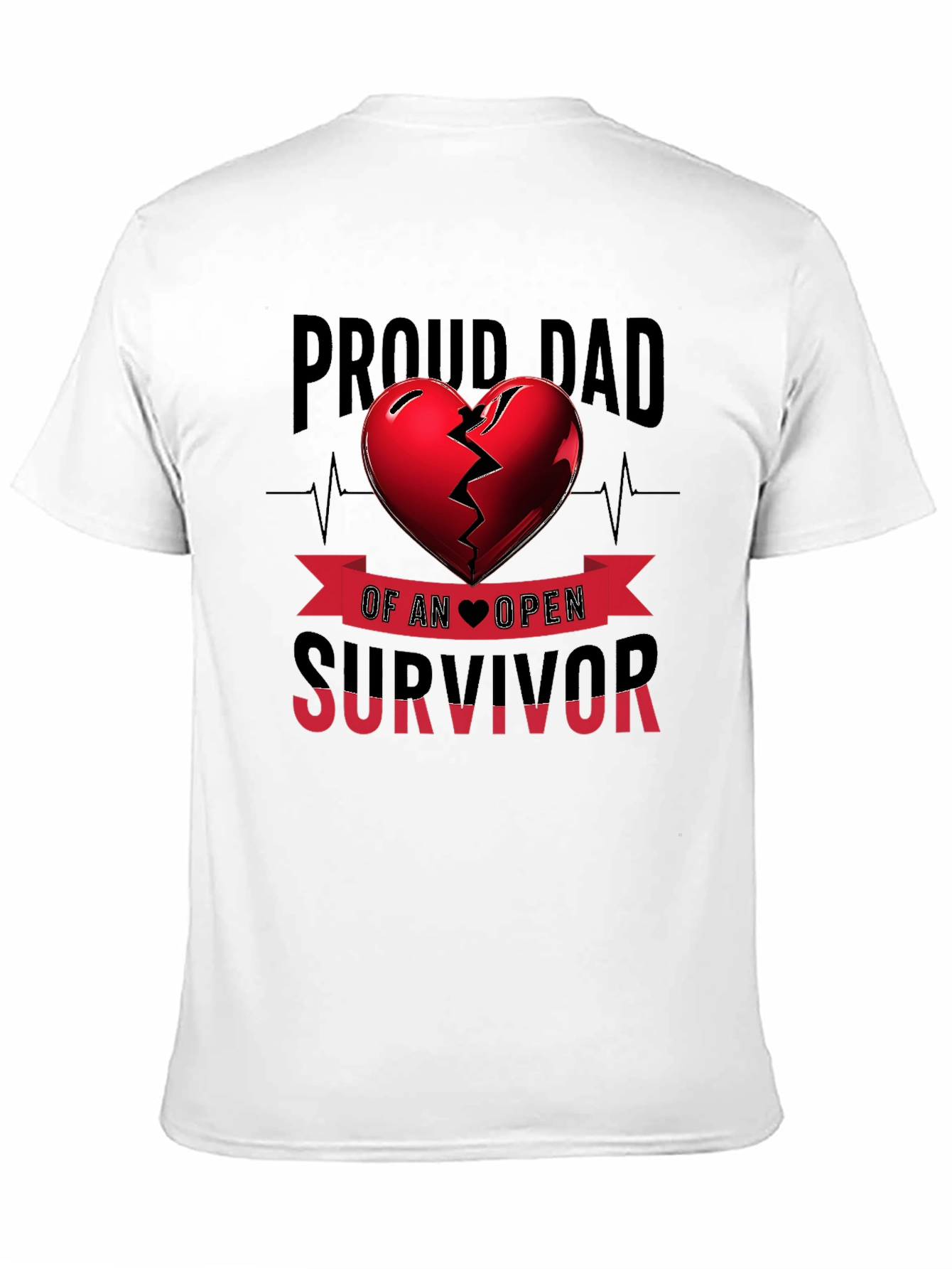 Proud Dad Open Heart Survivor Graphic Tee