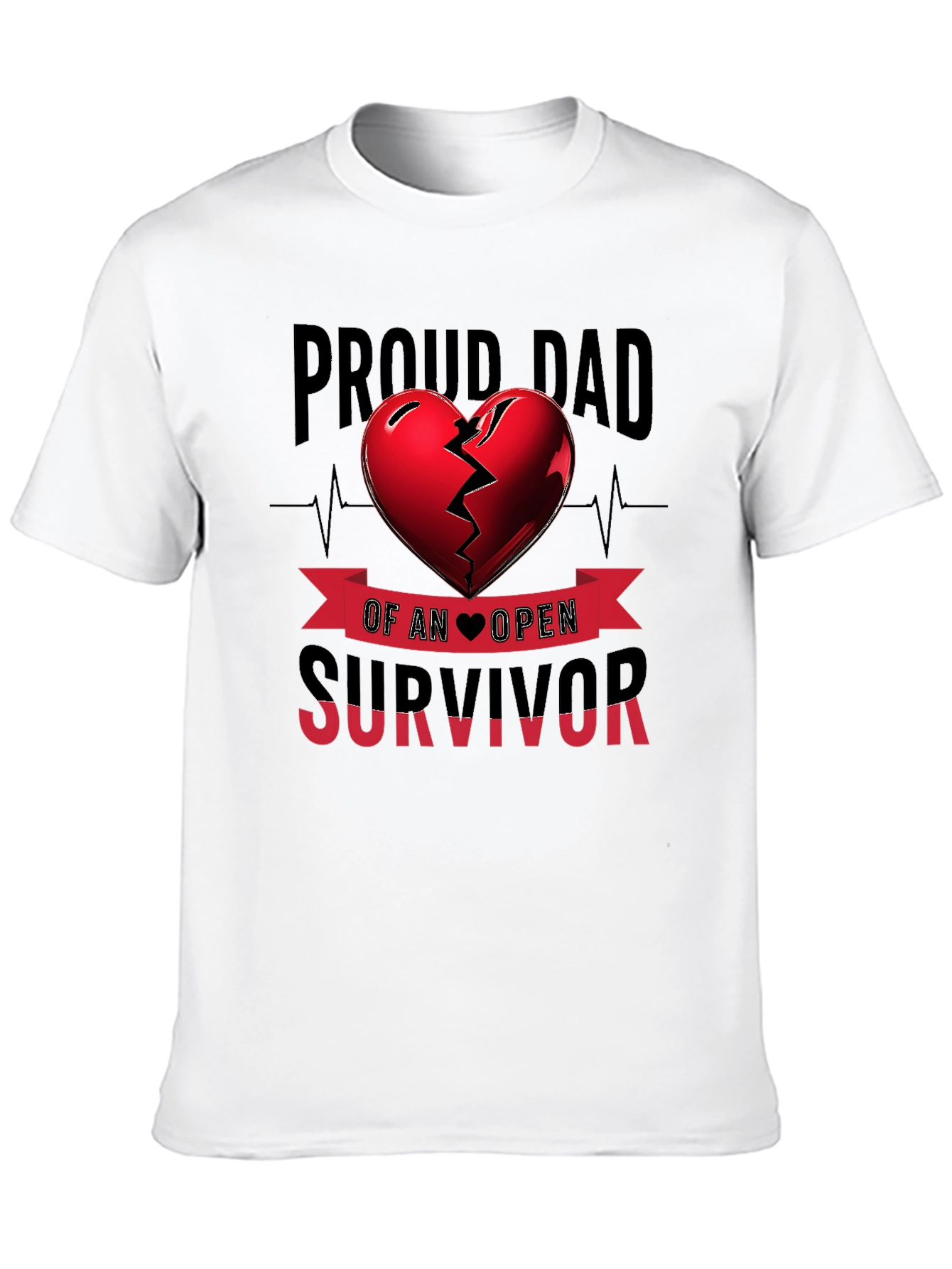 Proud Dad Open Heart Survivor Graphic Tee