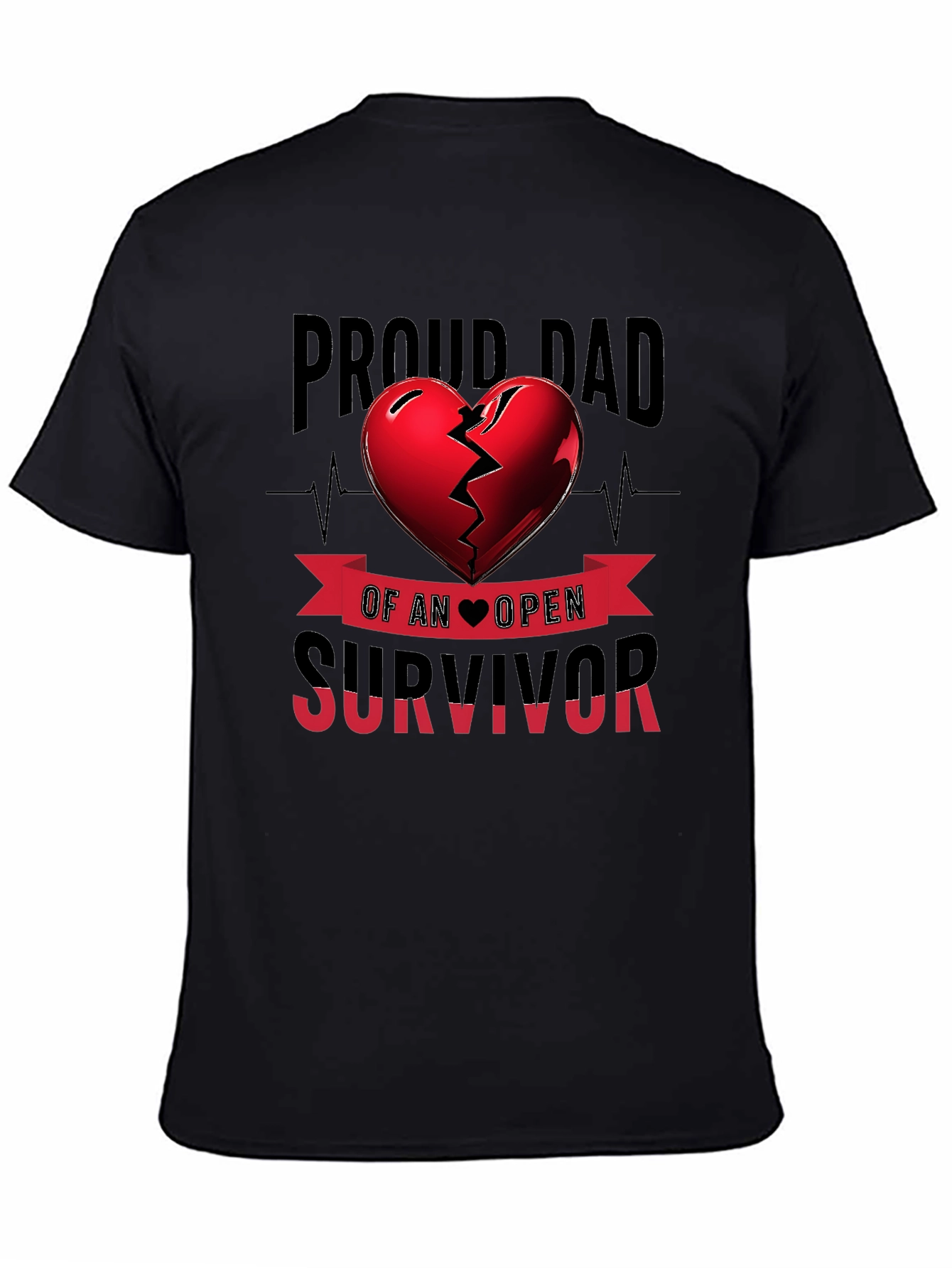 Proud Dad Open Heart Survivor Graphic Tee