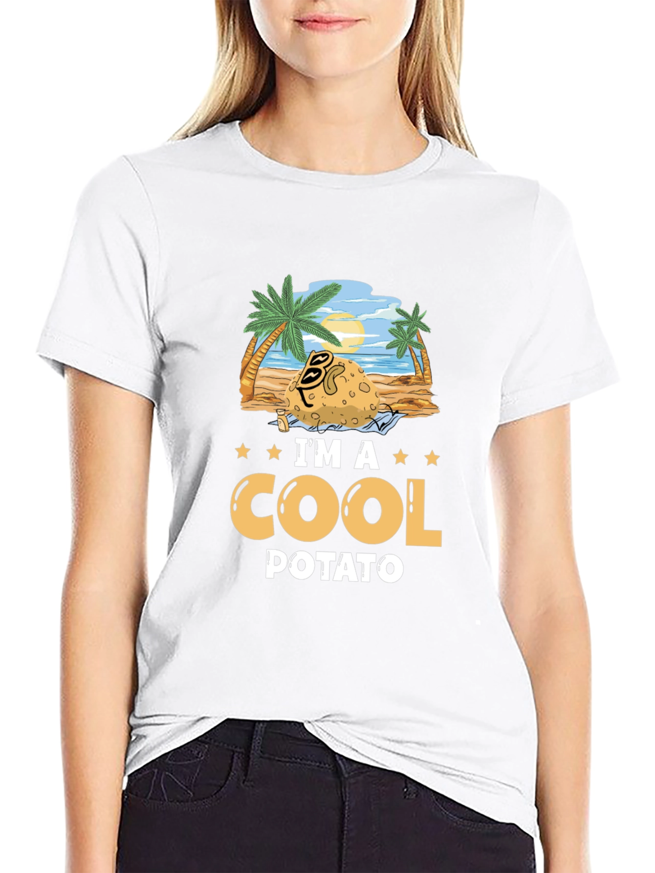 Cool Potato Graphic T-Shirt - Beach Vibes